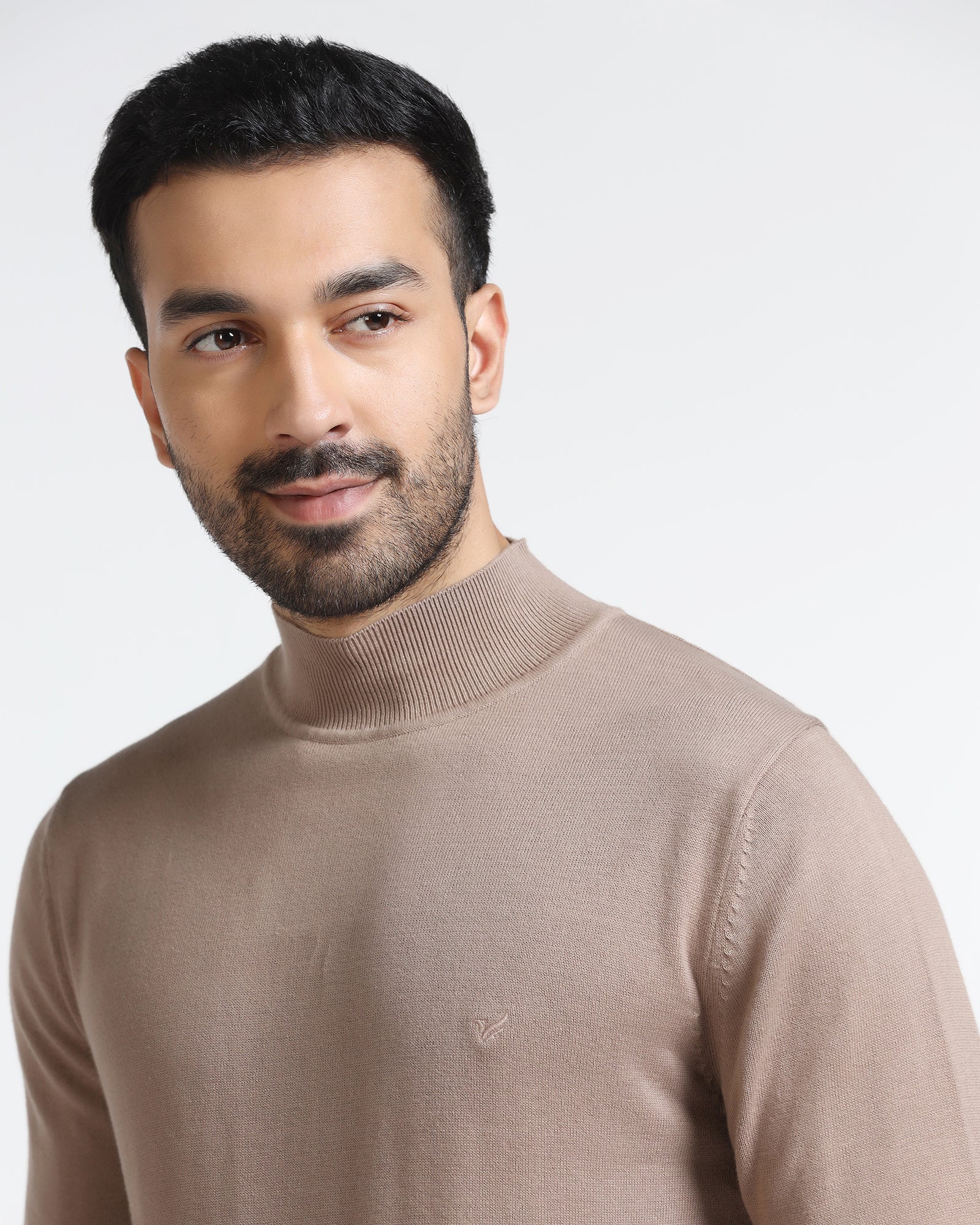 Camel High Neck Solid Sweater - Pop - Image 5