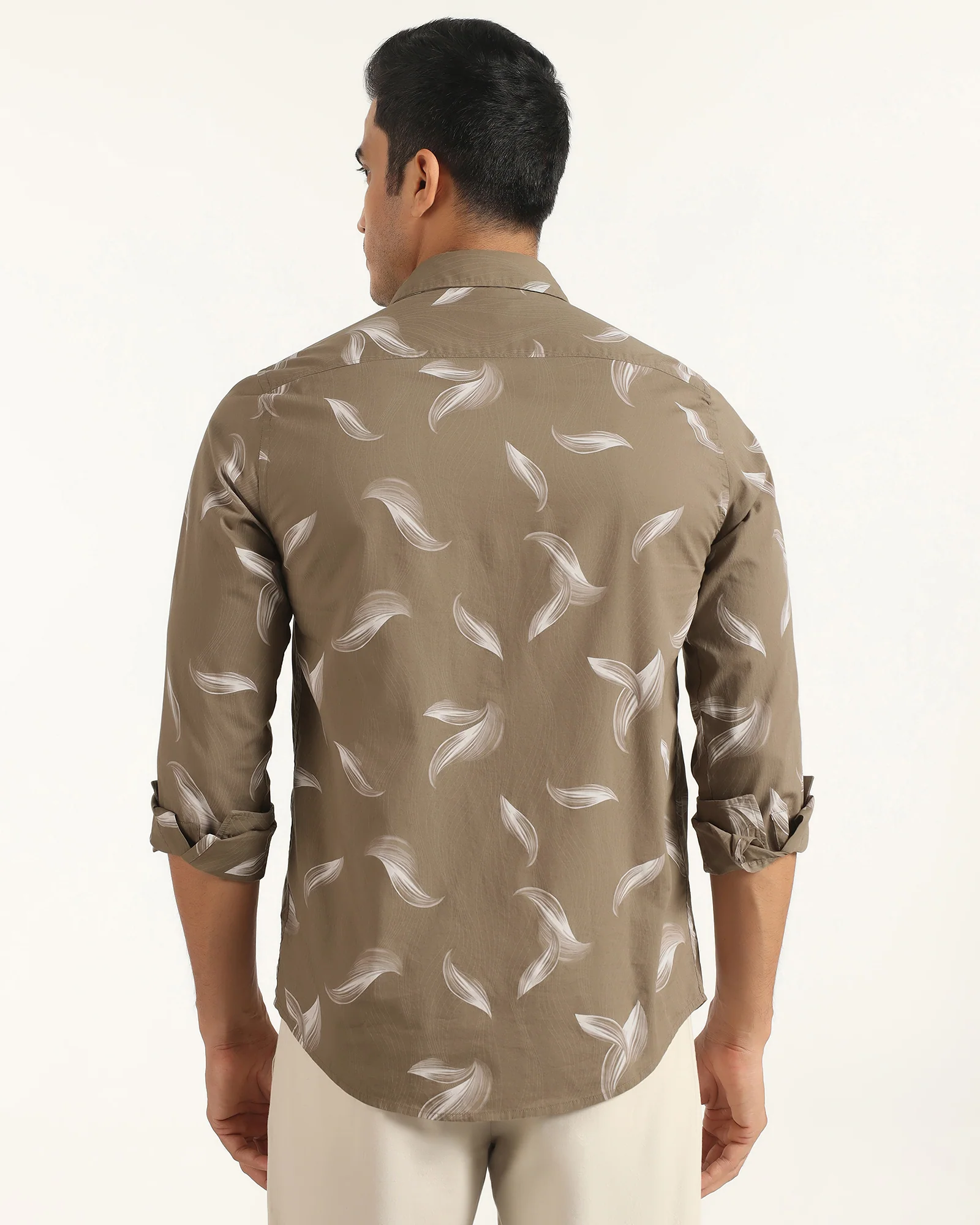 Casual Beige Printed Shirt - Geri - Image 2