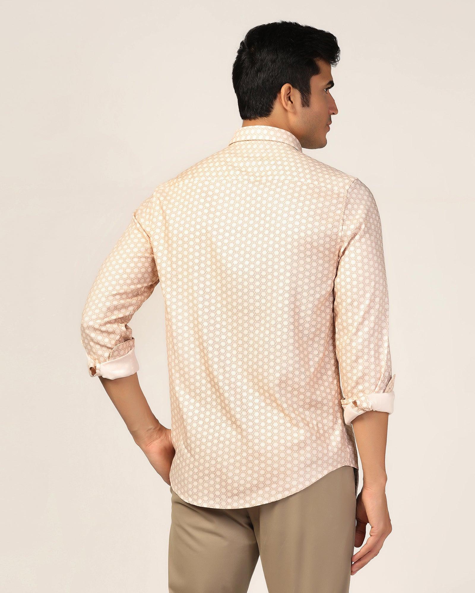 Casual Beige Printed Shirt - Maken - Image 2