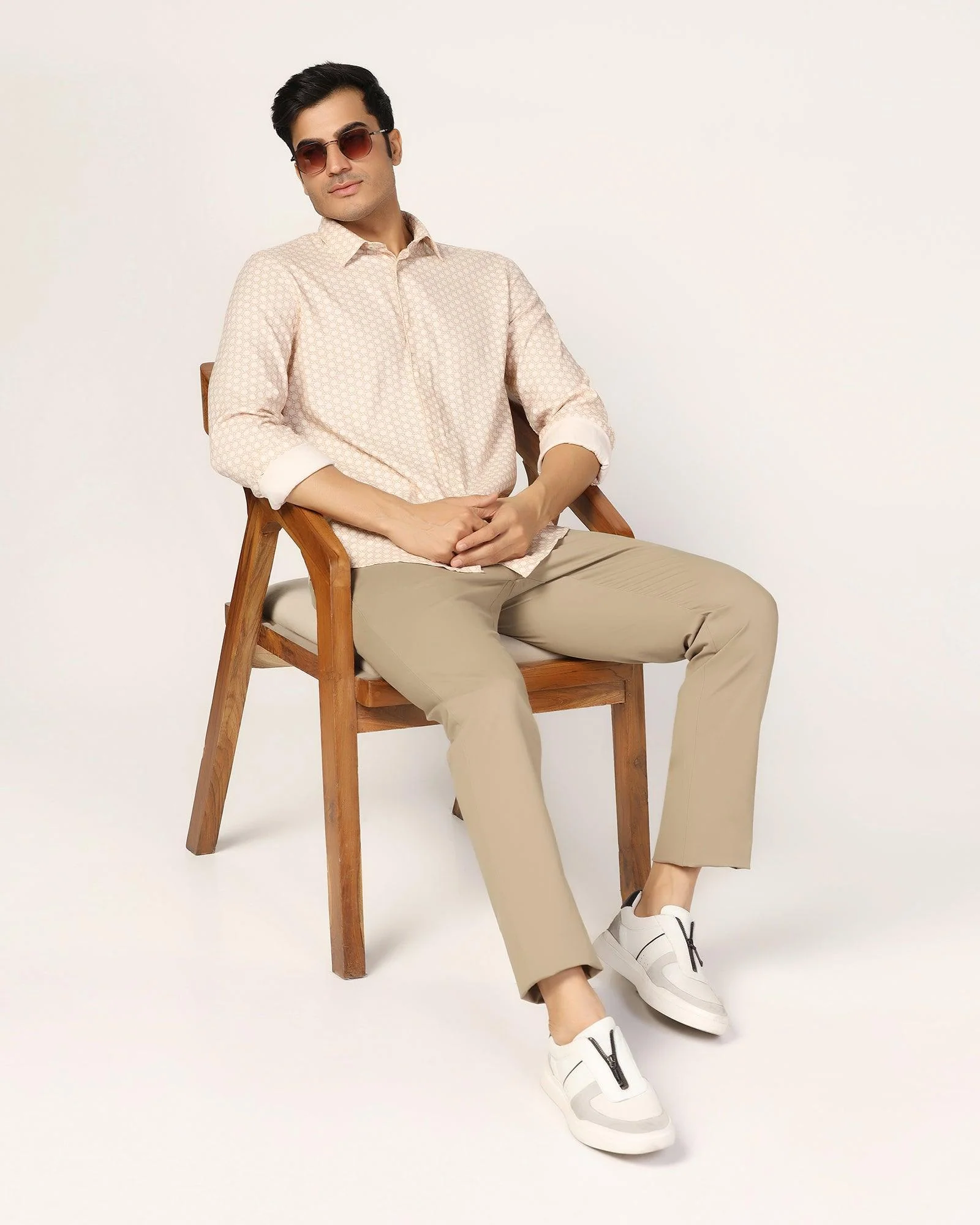 Casual Beige Printed Shirt - Maken - Image 3