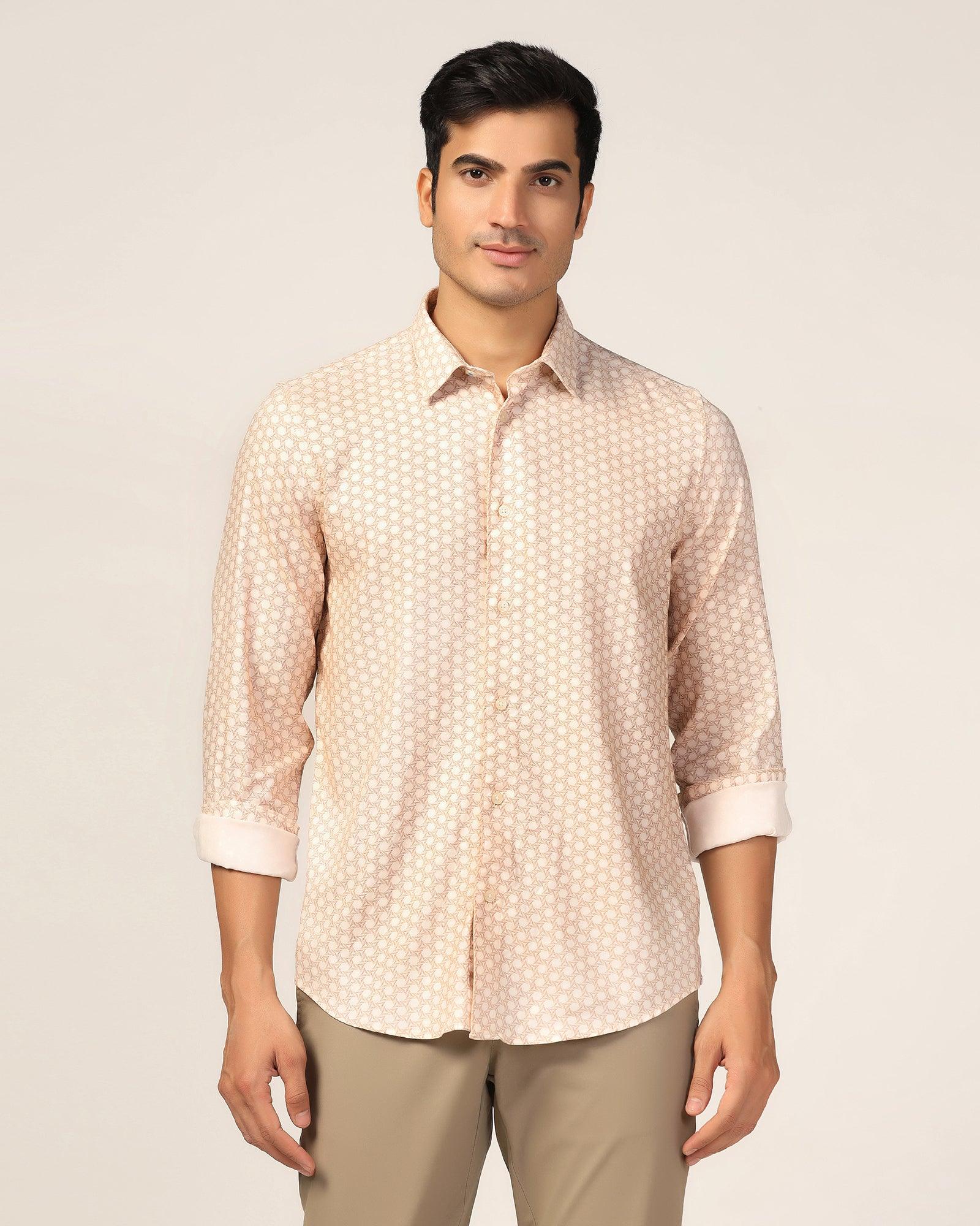 Casual Beige Printed Shirt - Maken - Image 6