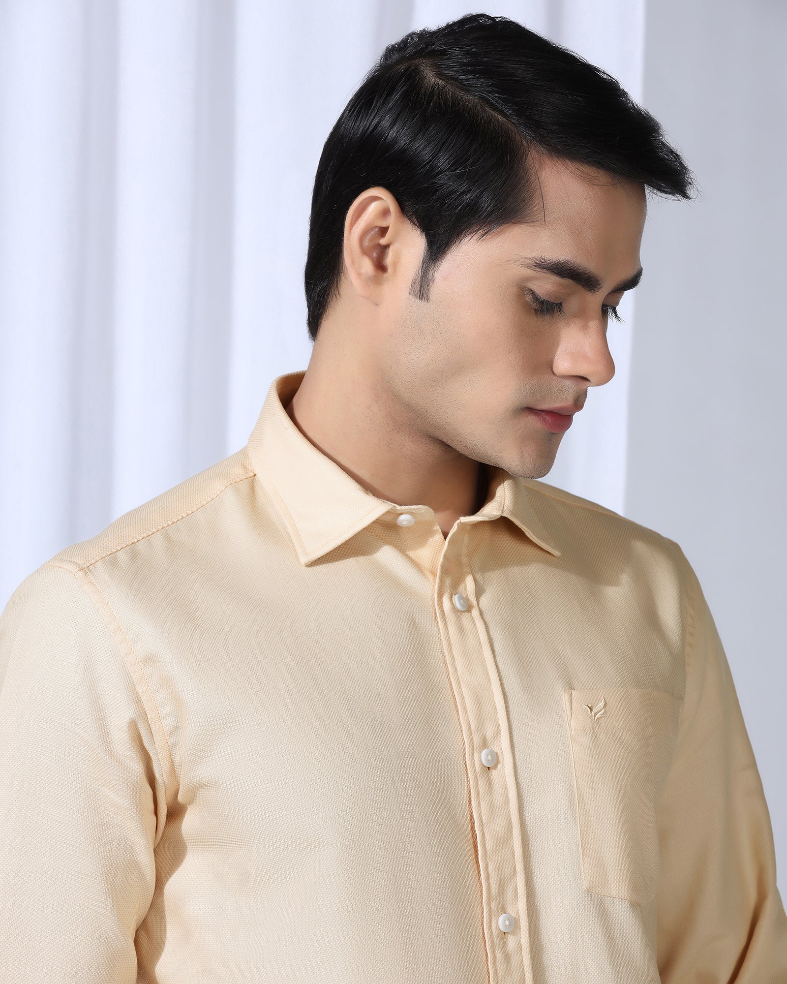 Casual Beige Textured Shirt - Caty - Image 4