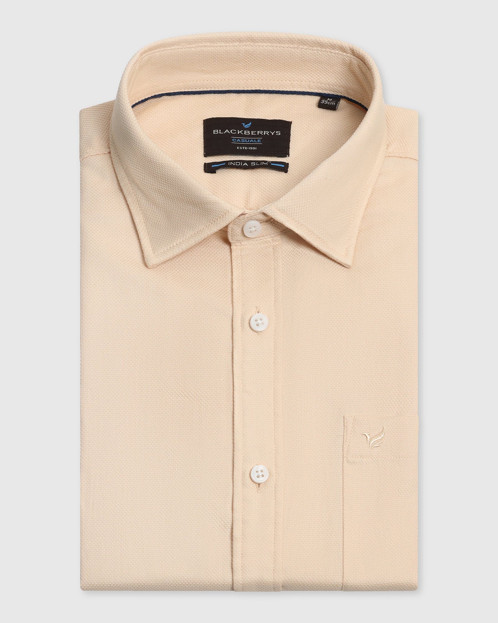 Casual Beige Textured Shirt - Caty - Image 5