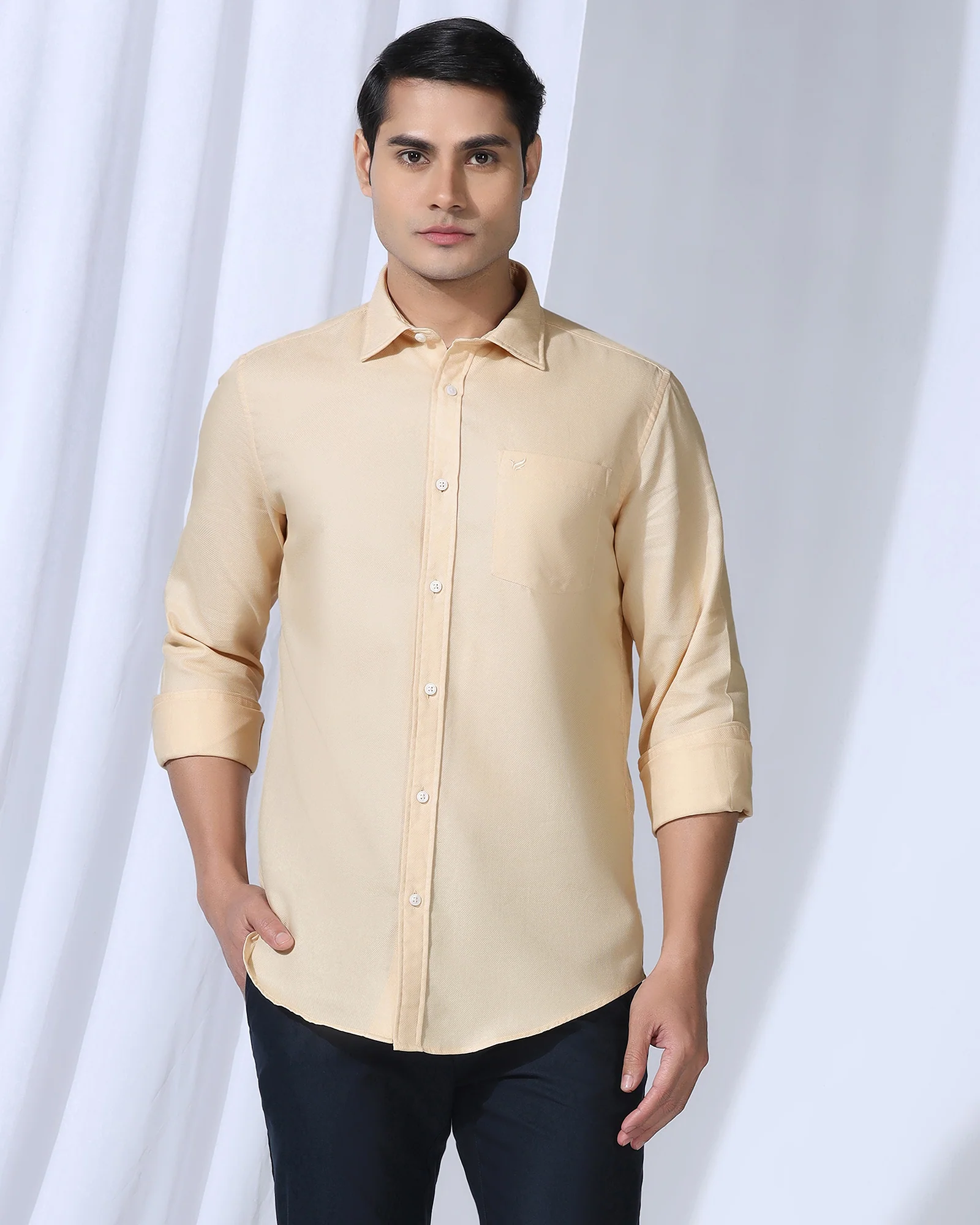 Casual Beige Textured Shirt - Caty - Image 9
