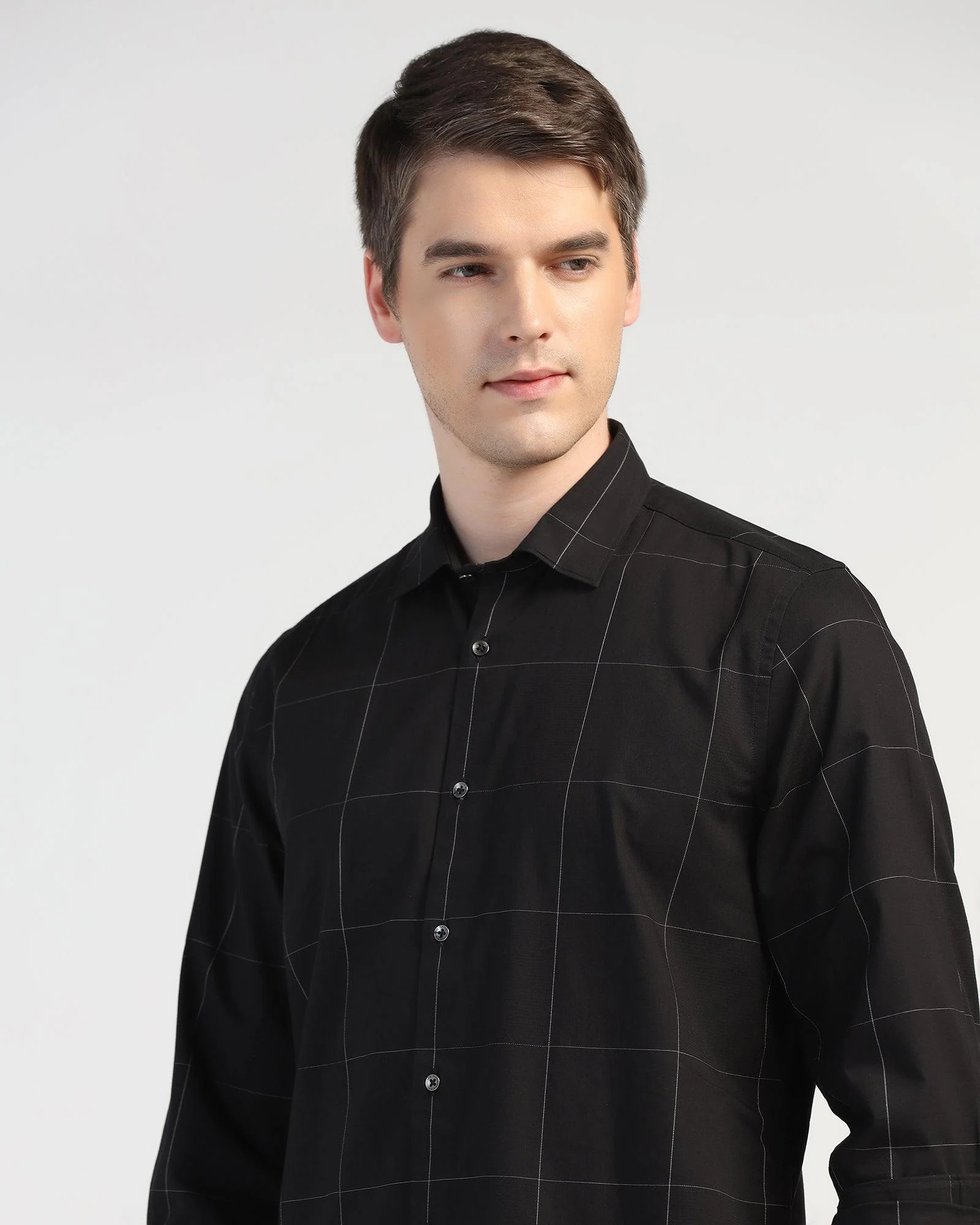 Casual Black Check Shirt - Meester - Image 4