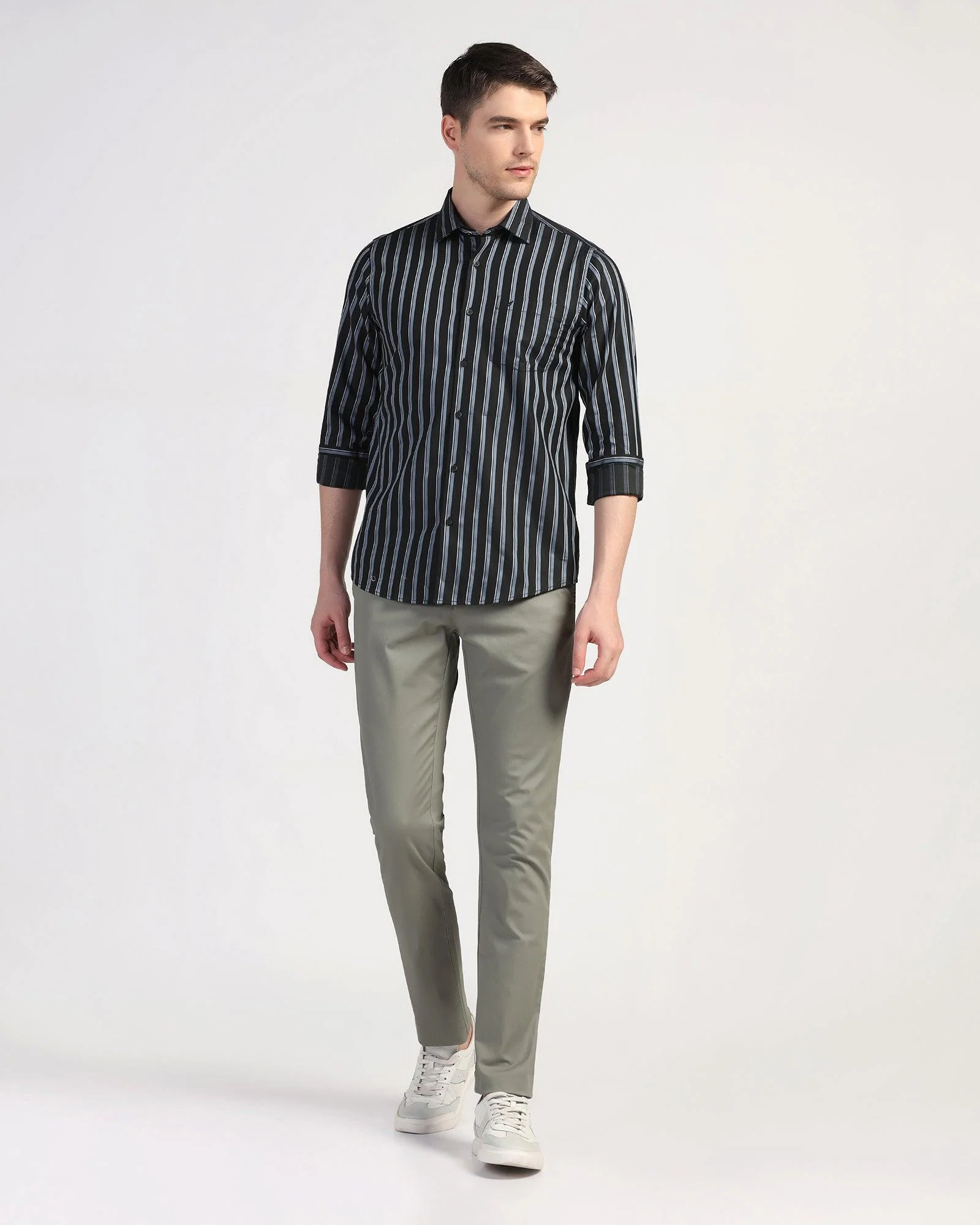 Casual Black Stripe Shirt - Vegas - Image 3