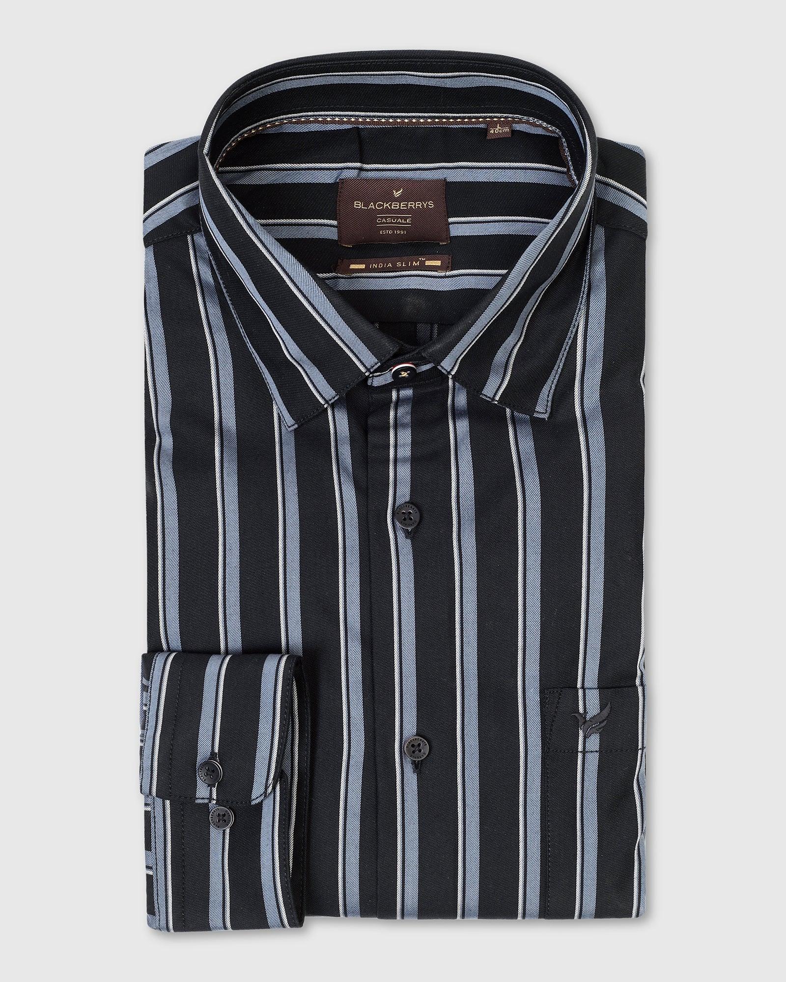 Casual Black Stripe Shirt - Vegas - Image 5