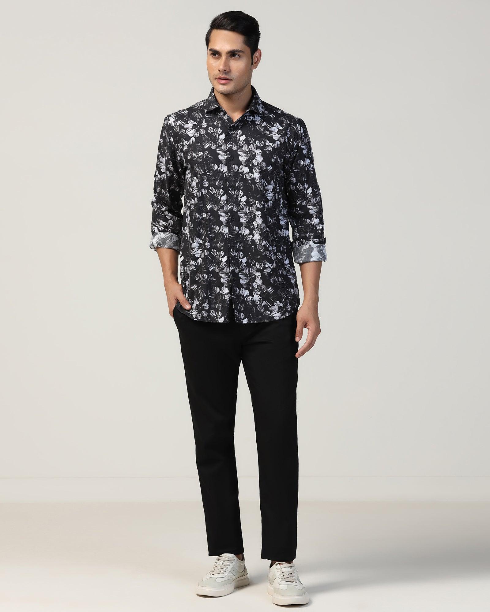 Casual Black Printed Shirt - Emaar - Image 3