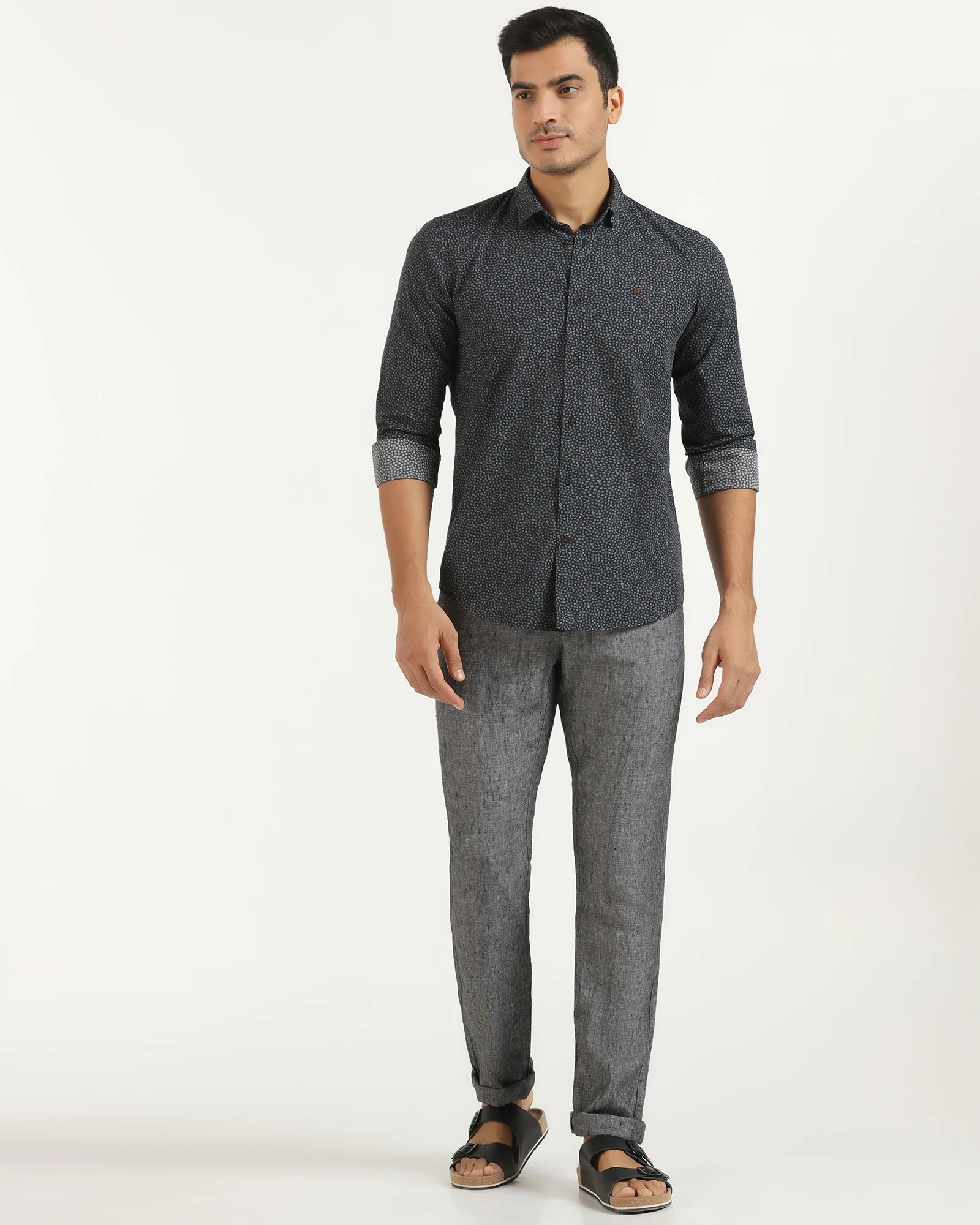 Casual Black Printed Shirt - Ritsu - Image 3