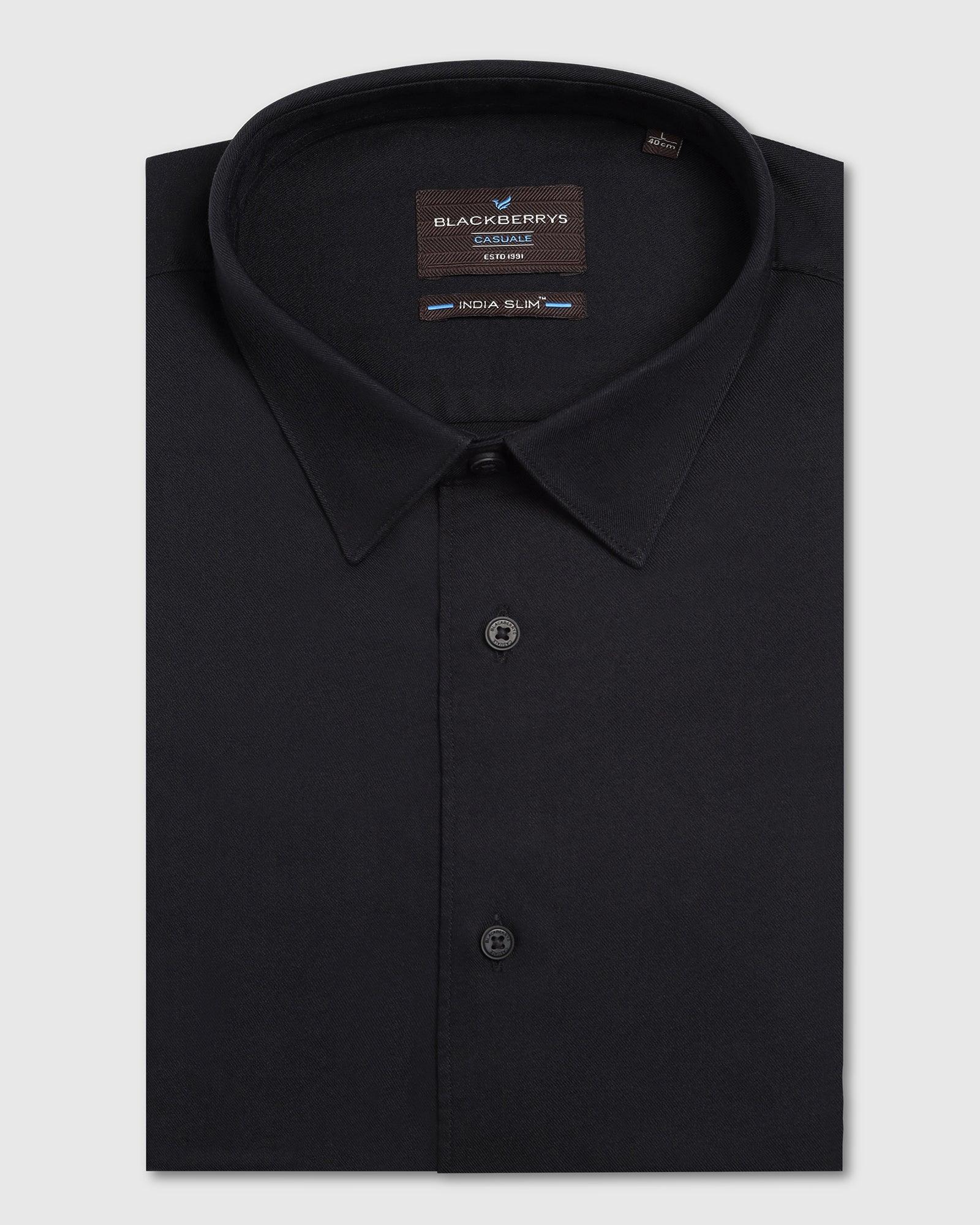 Casual Black Solid Shirt - Gerald - Image 5