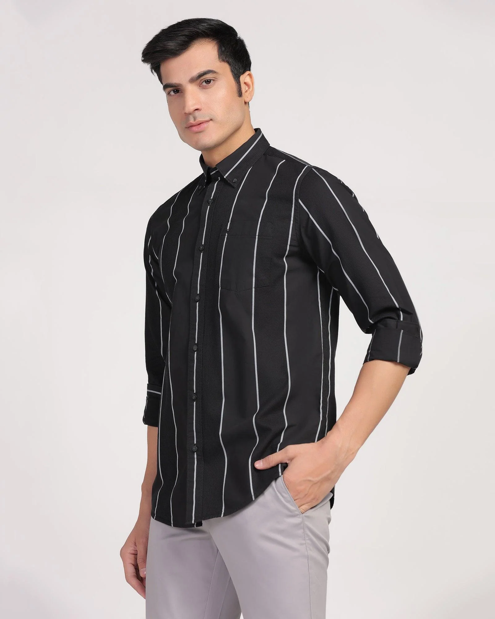 Casual Black Stripe Shirt - Dustin - Image 4