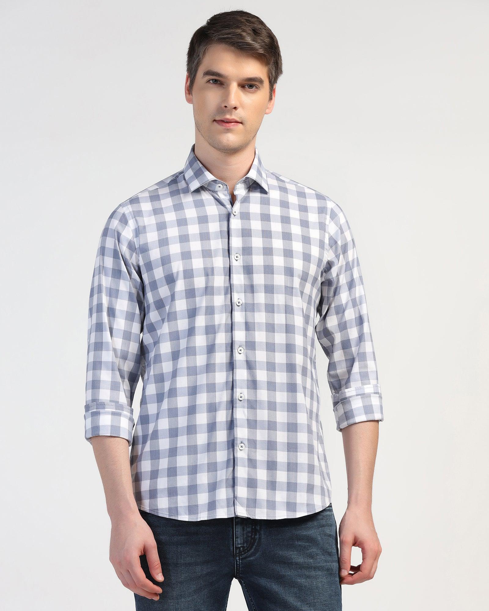 Casual Blue Check Shirt - Omer - Image 8