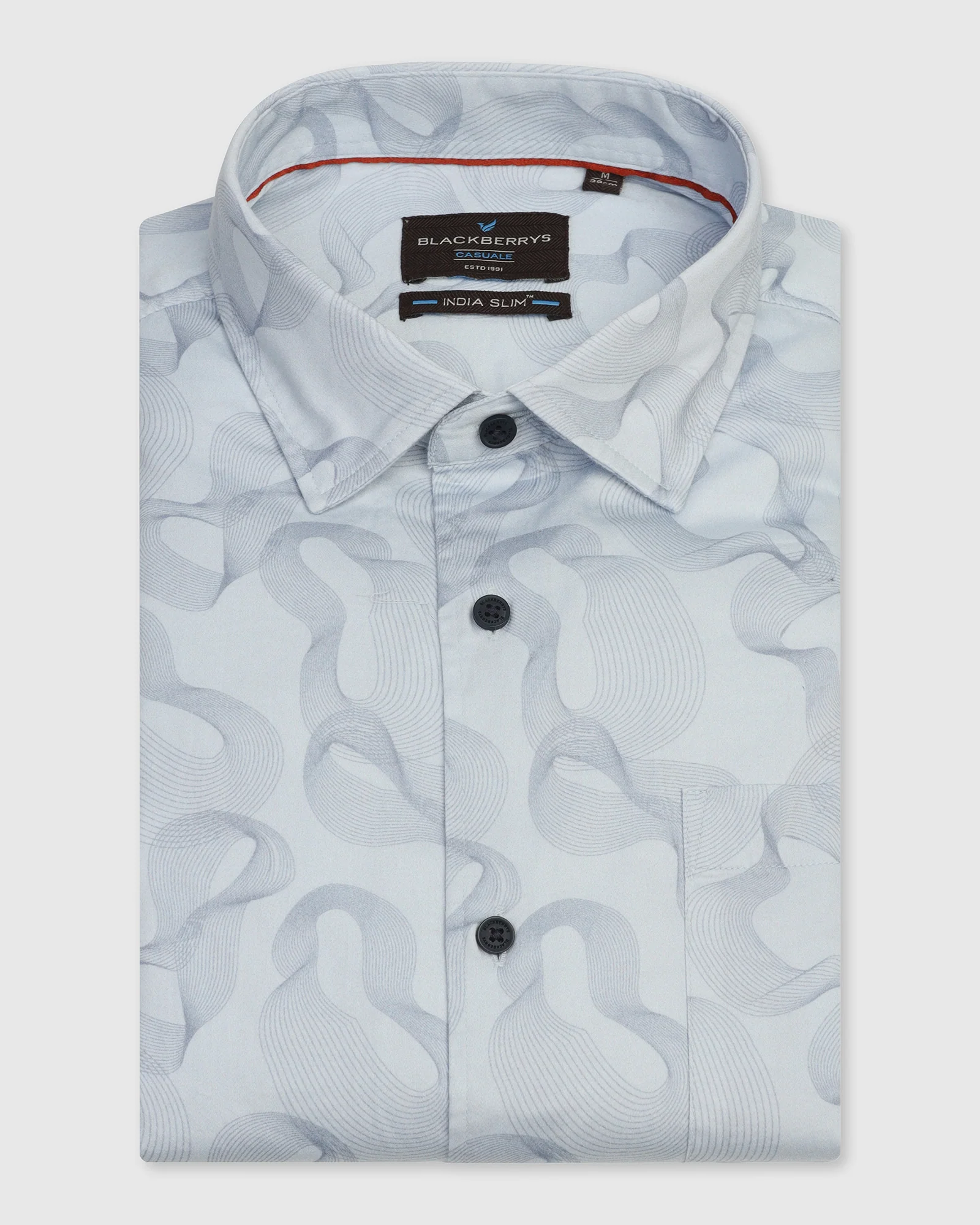 Casual Blue Printed Shirt - Heath - Image 5