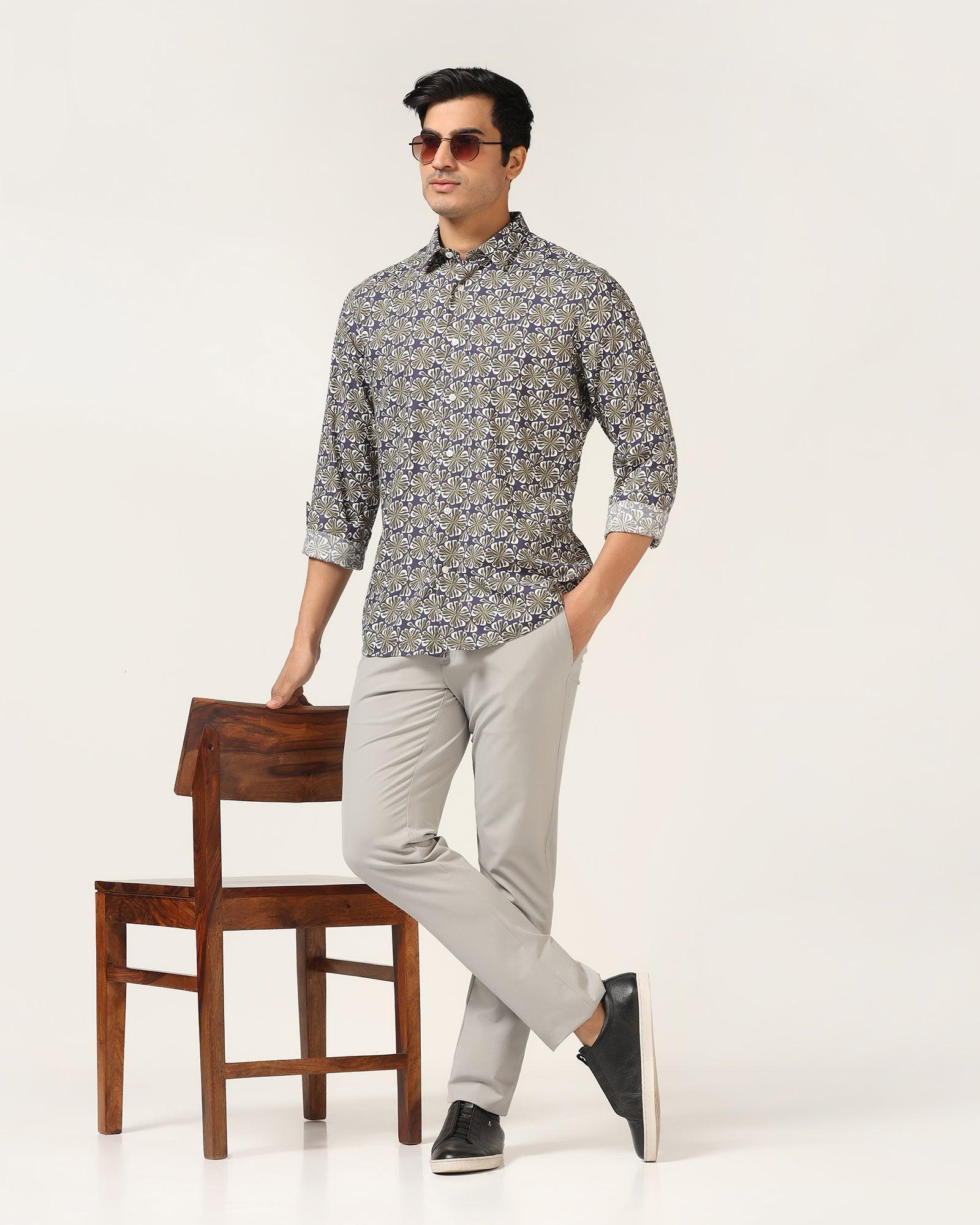 Casual Blue Printed Shirt - Melon - Image 6