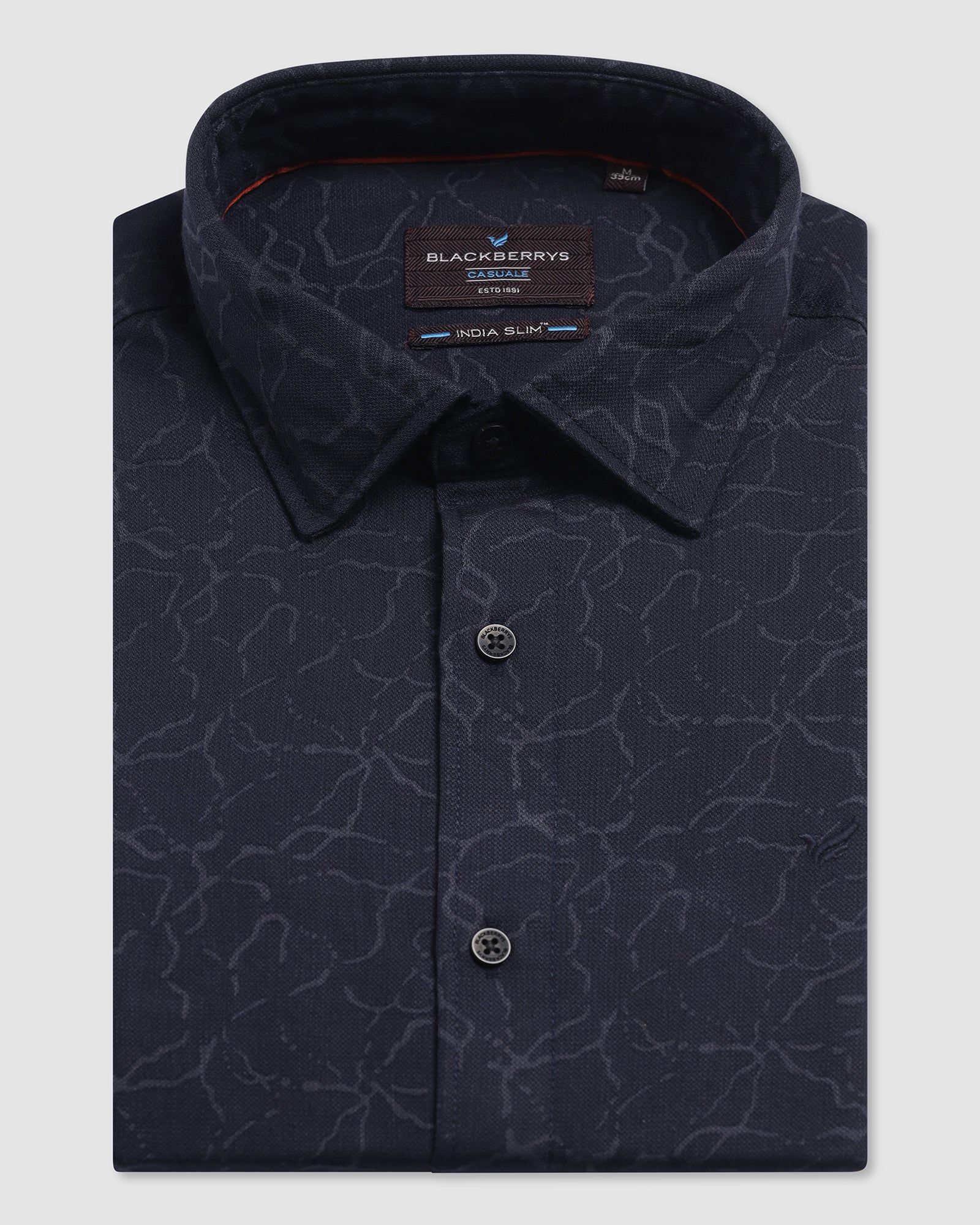 Casual Blue Printed Shirt - Mercer - Image 5