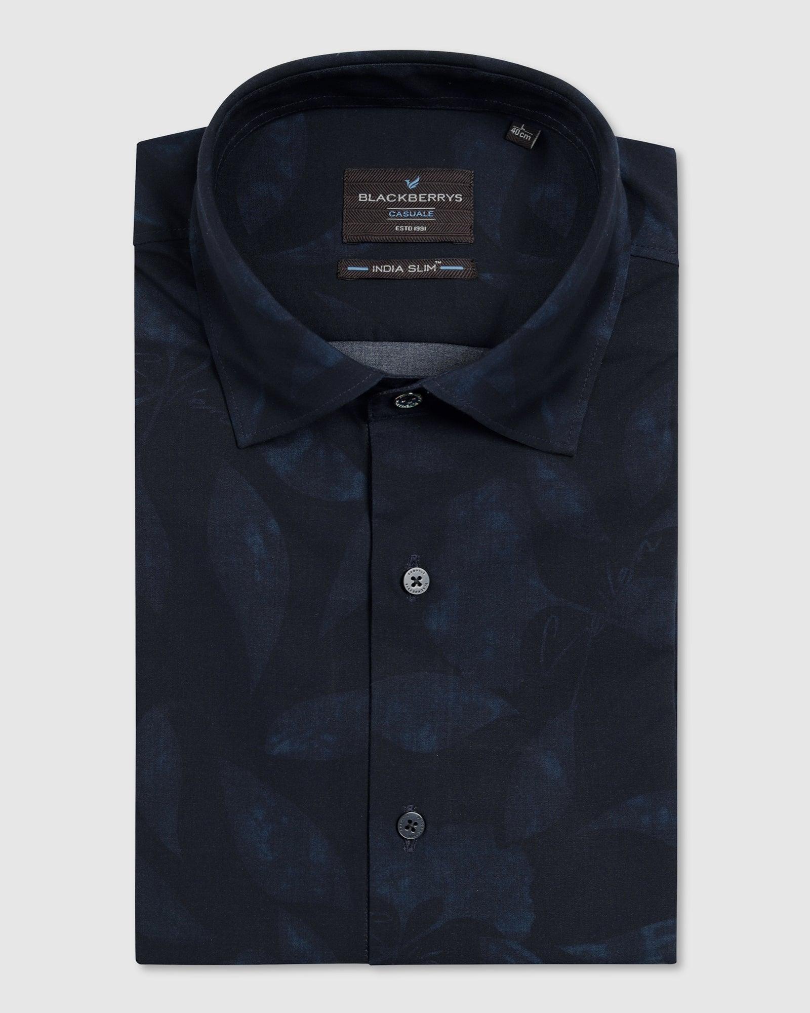 Casual Blue Printed Shirt - Nino - Image 5