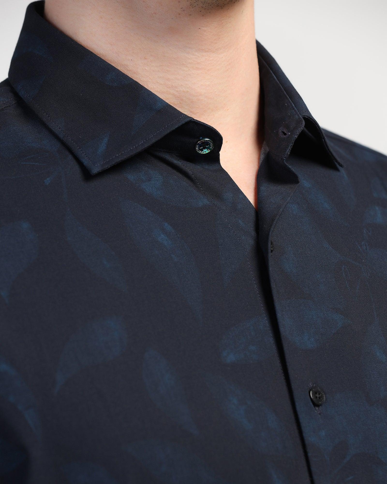 Casual Blue Printed Shirt - Nino - Image 8