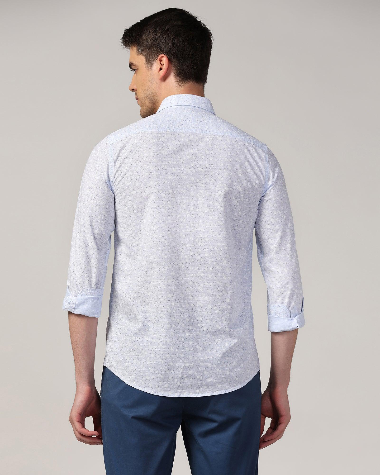 Casual Blue Printed Shirt - Salsa - Image 2