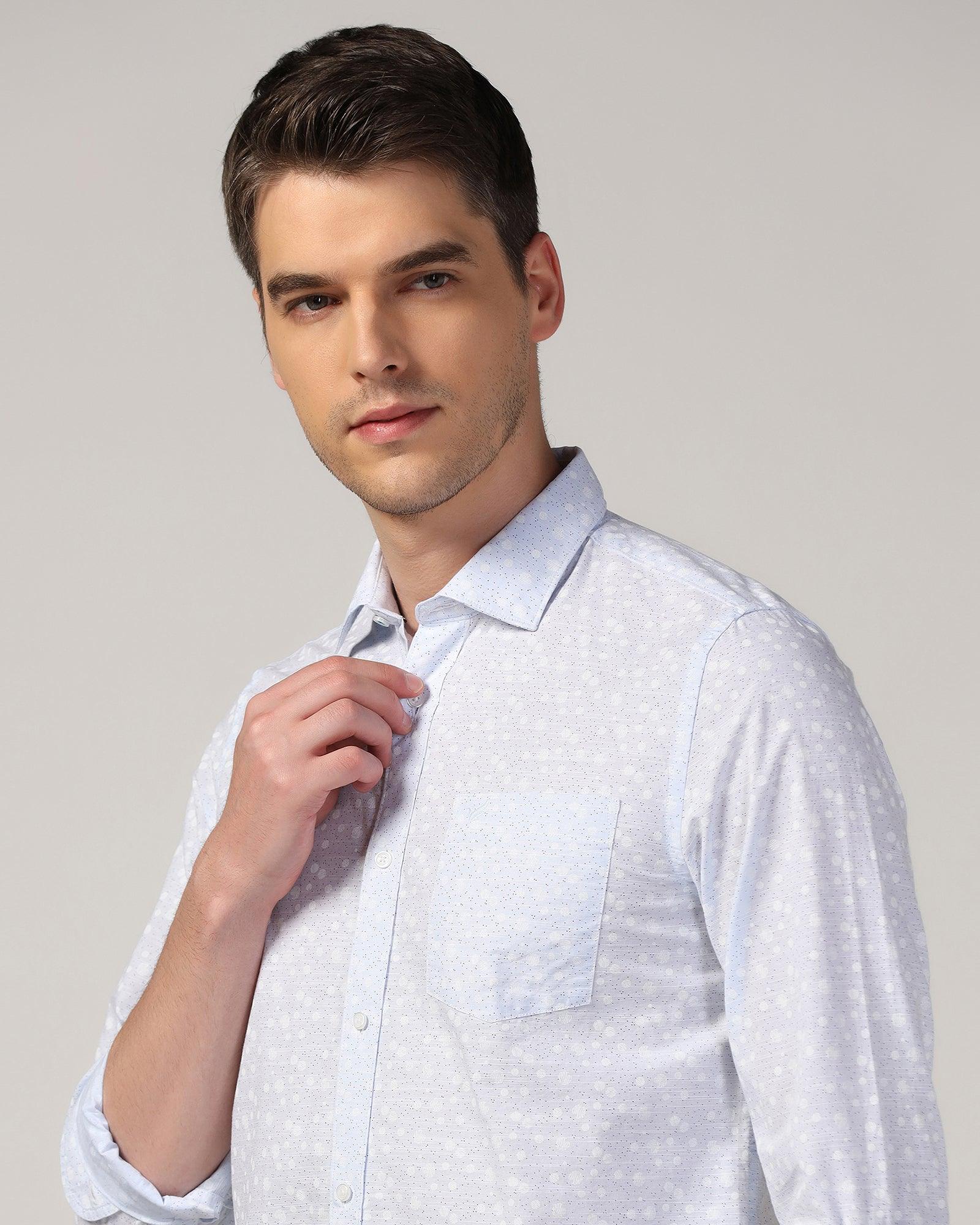Casual Blue Printed Shirt - Salsa - Image 4
