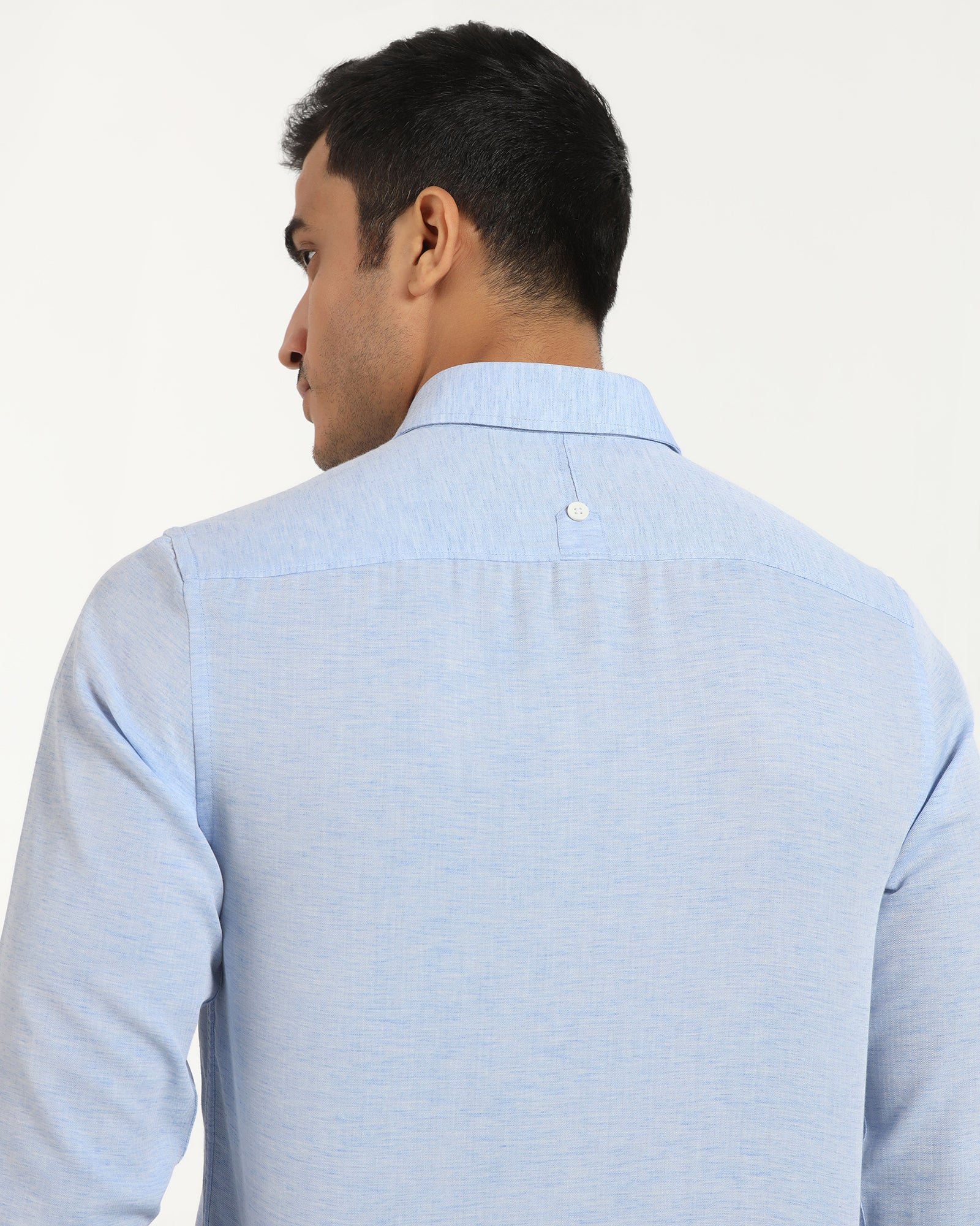 Casual Blue Solid Shirt - Josko - Image 8