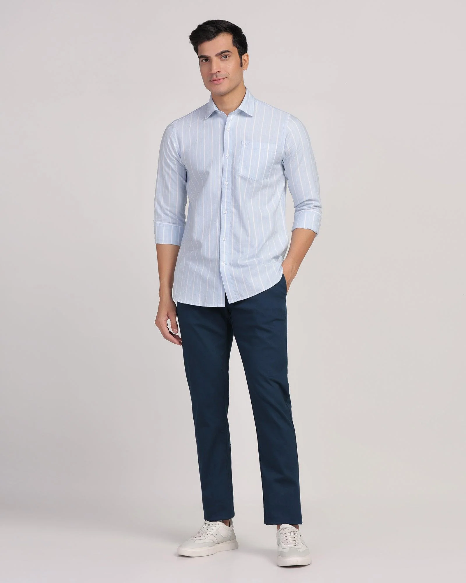 Casual Blue Stripe Shirt - Cooper - Image 3