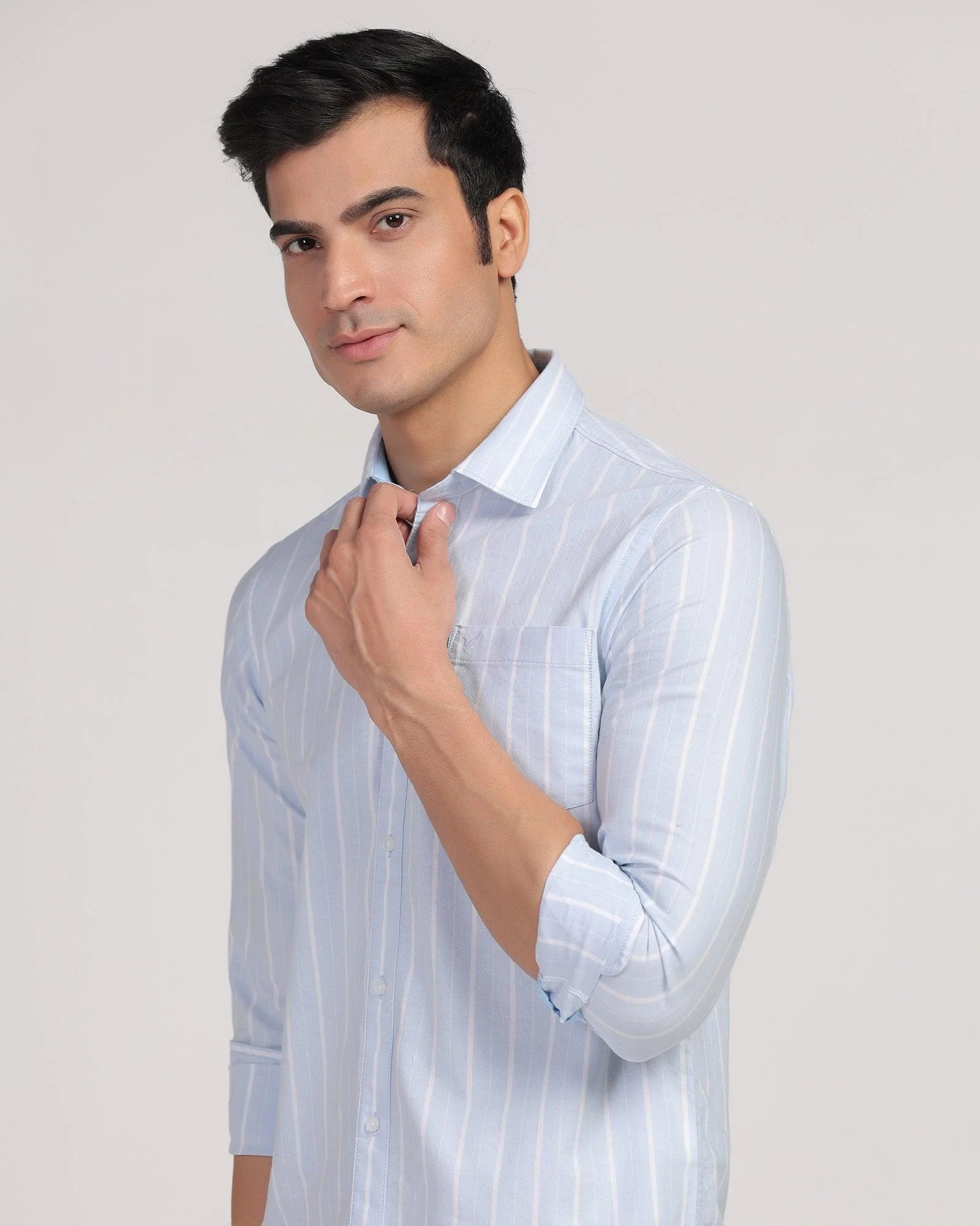 Casual Blue Stripe Shirt - Cooper - Image 4