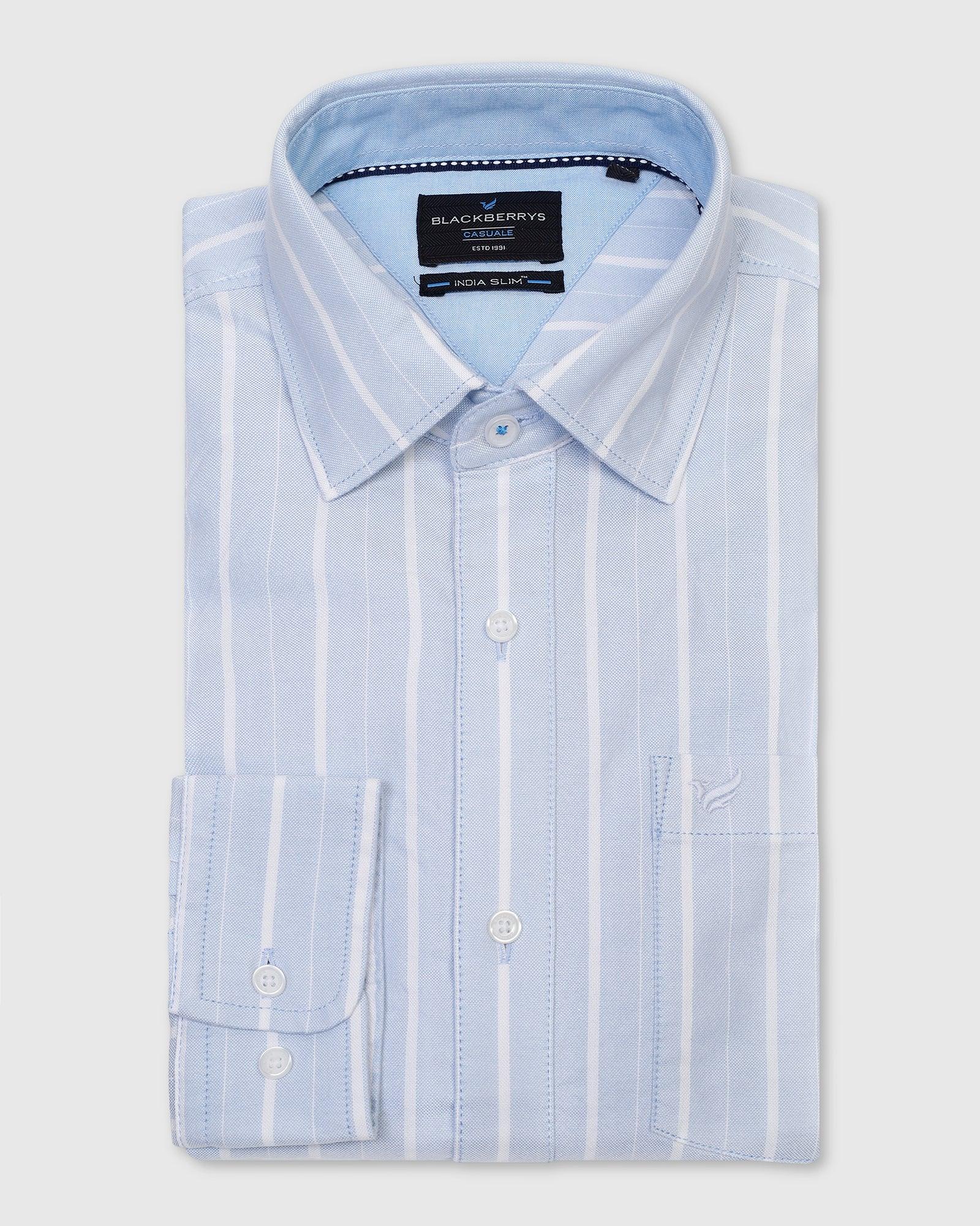 Casual Blue Stripe Shirt - Cooper - Image 5