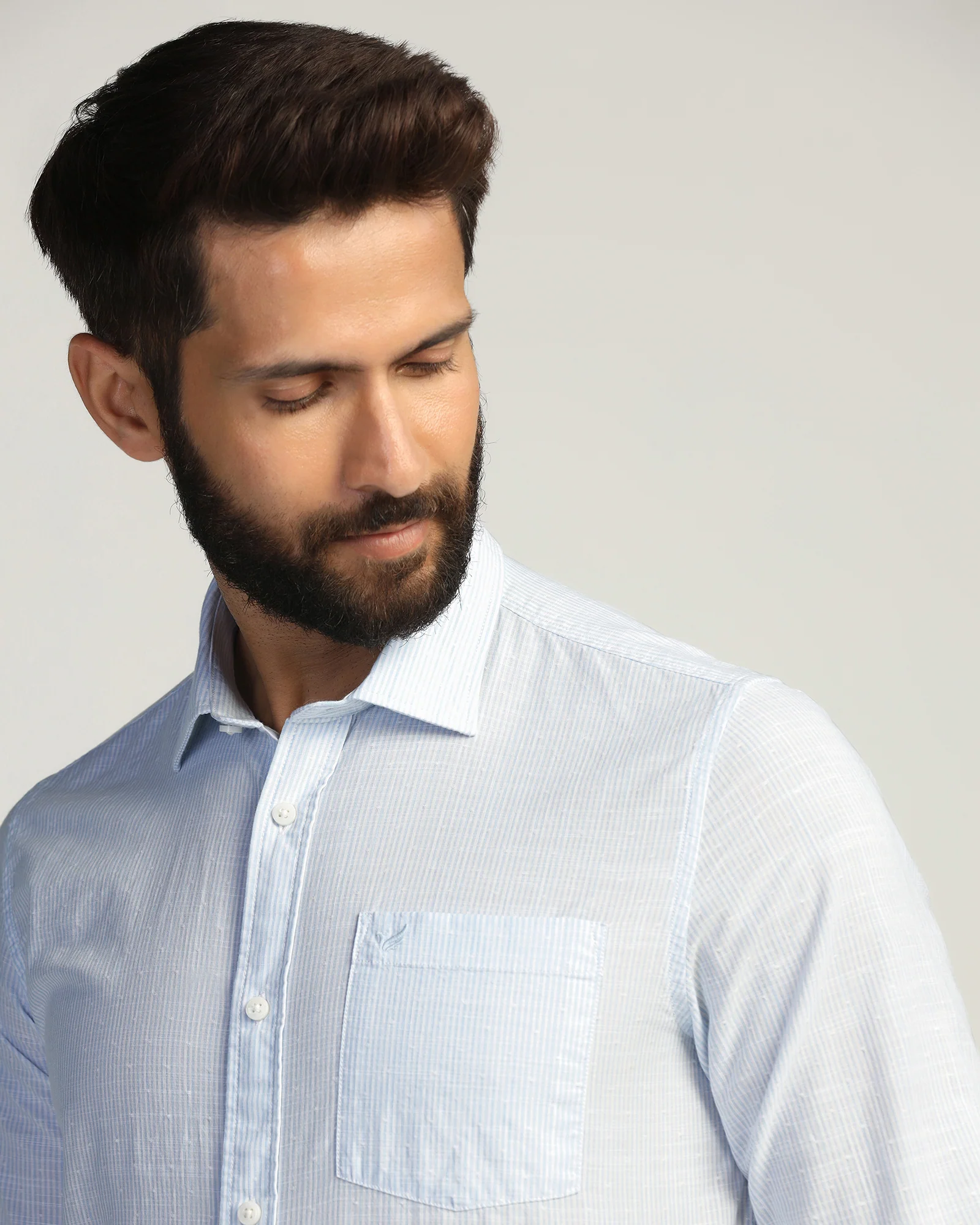 Casual Blue Stripe Shirt - Marven - Image 4