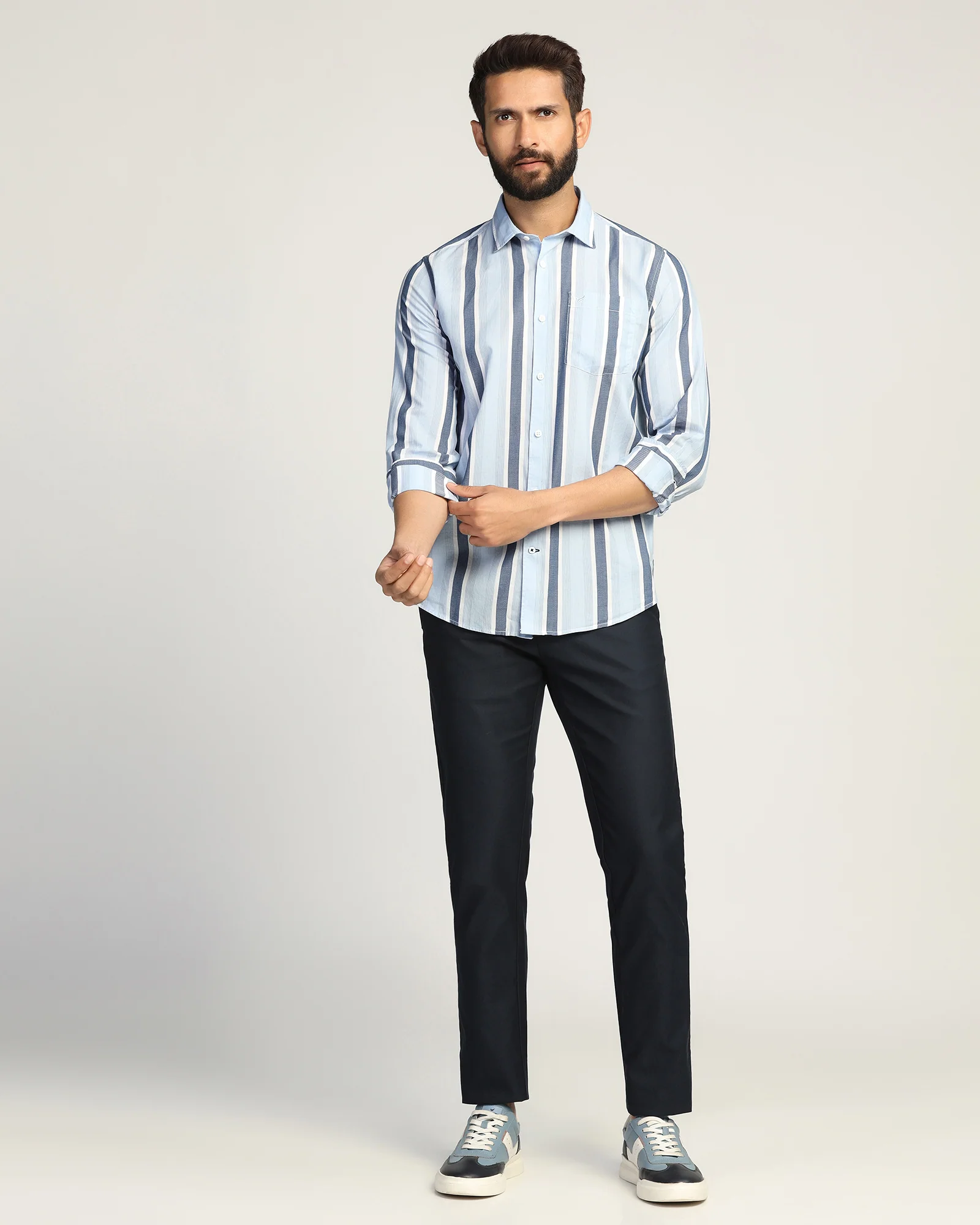Casual Blue Stripe Shirt - Montag - Image 3