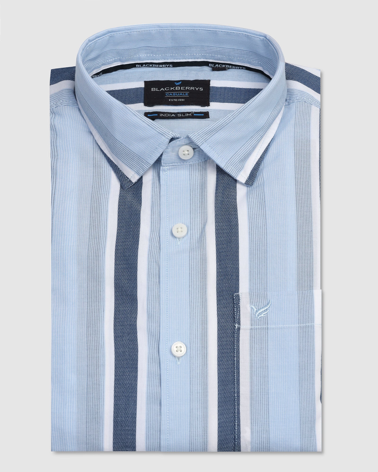 Casual Blue Stripe Shirt - Montag - Image 5
