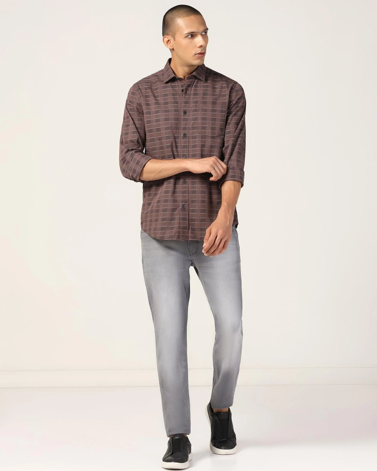 Casual Brown Check Shirt - Core - Image 2