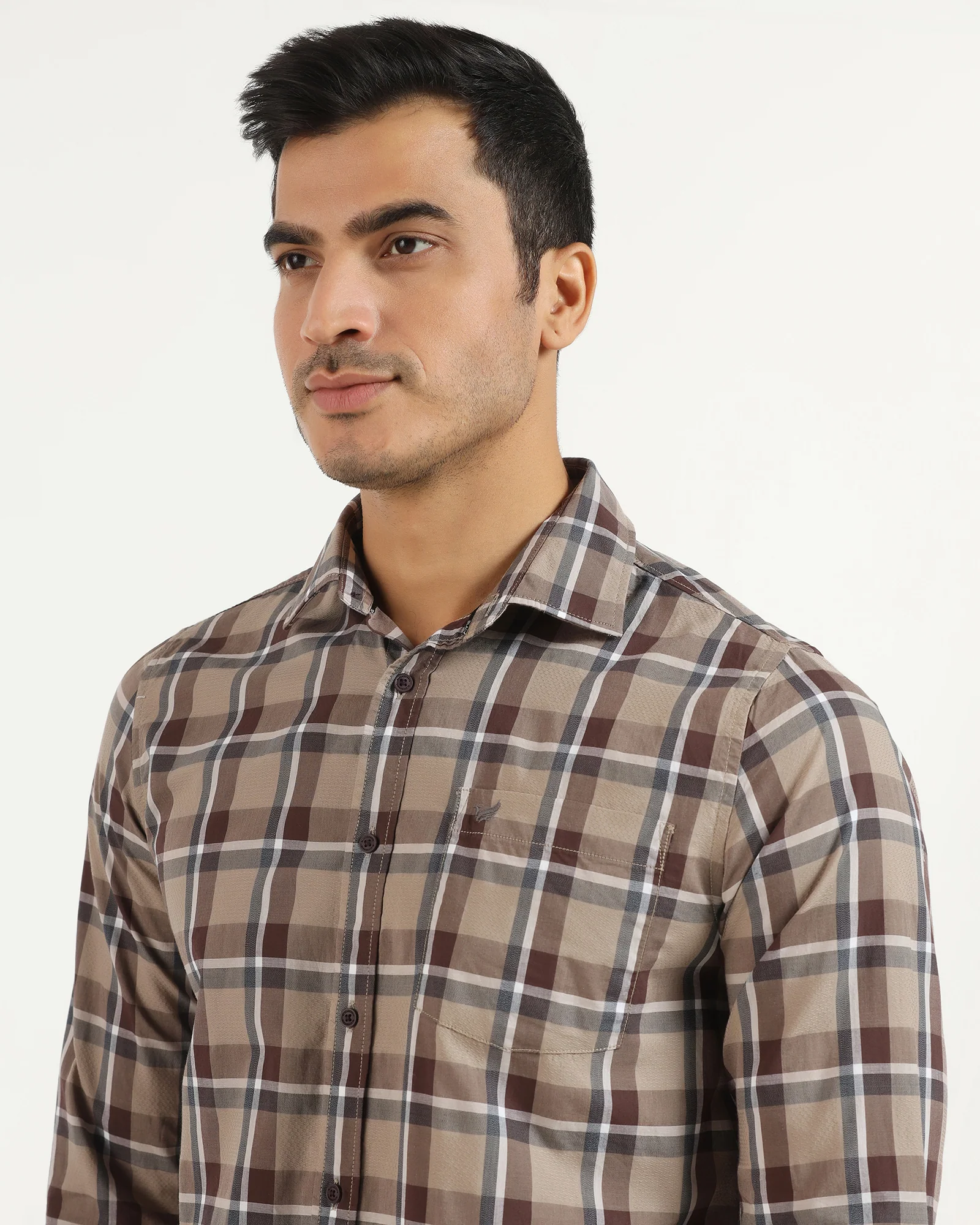 Casual Brown Check Shirt - Jace - Image 4