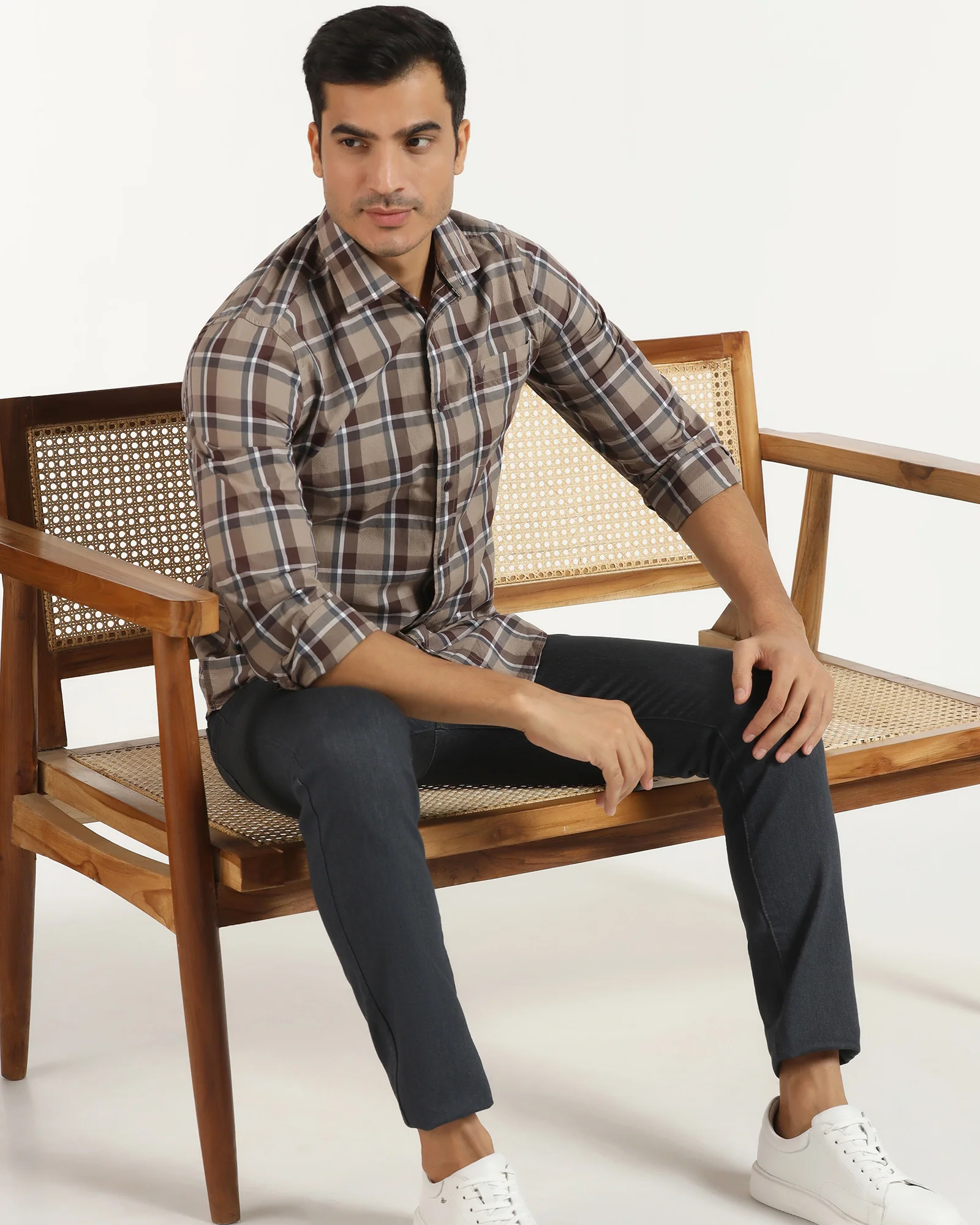 Casual Brown Check Shirt - Jace - Image 7