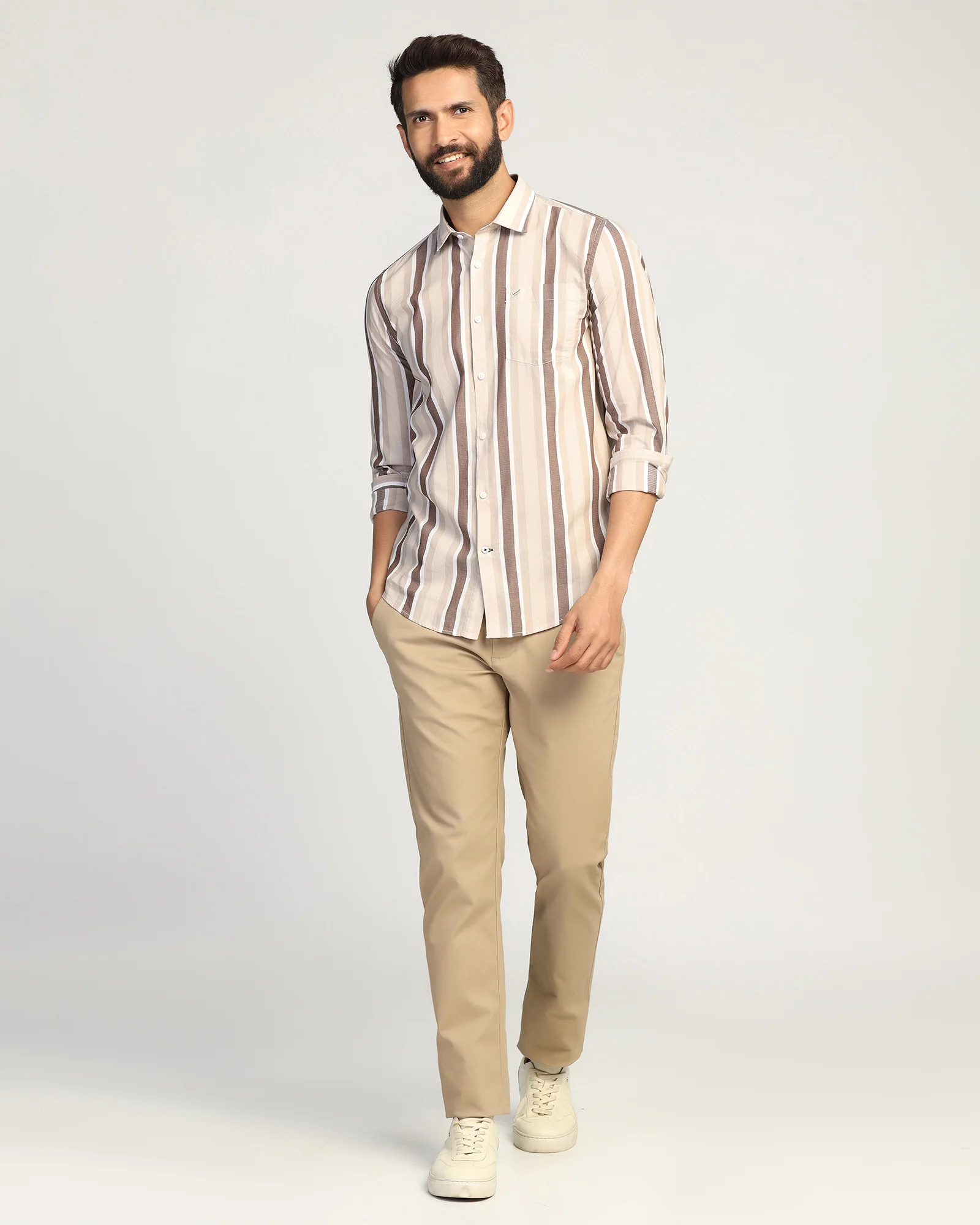 Casual Brown Stripe Shirt - Montag - Image 3
