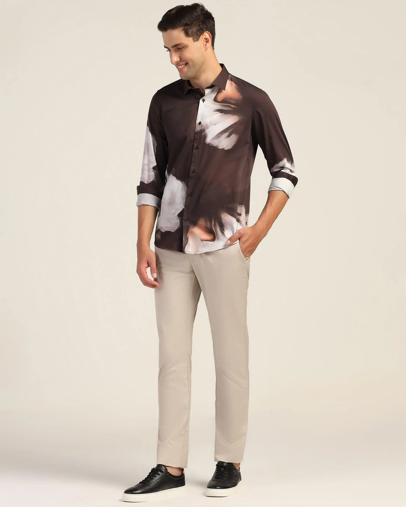 Casual Coffee Printed Shirt - Santo - Image 3