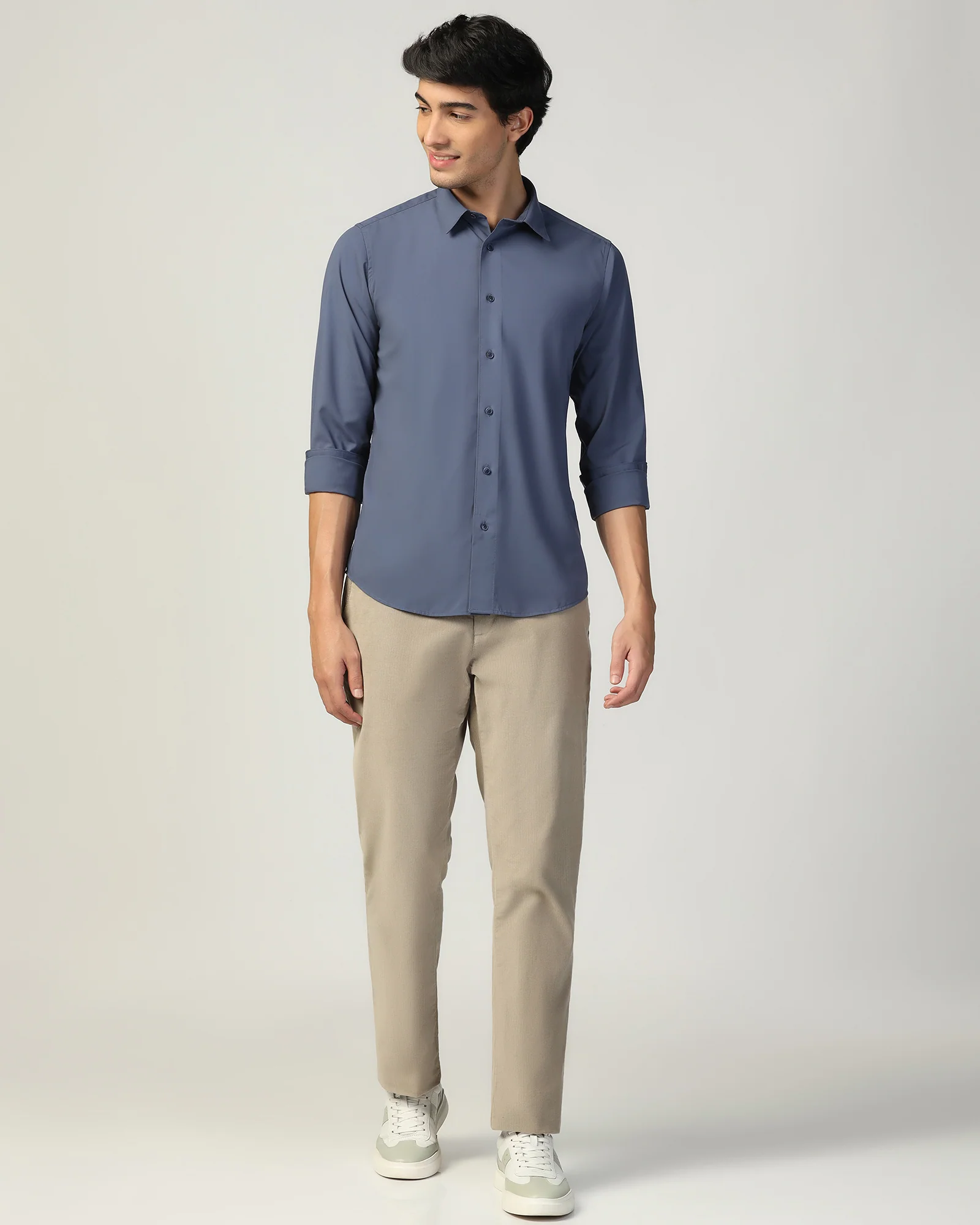 Casual Dark Grey Check Shirt - Xavier - Image 3
