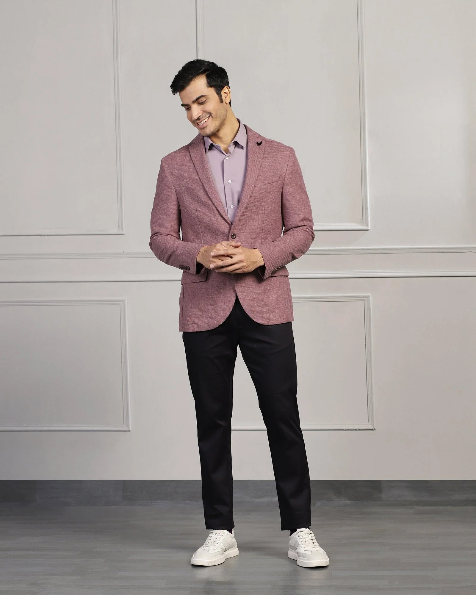 Casual Dusty Pink Textured Blazer - Astin - Image 3