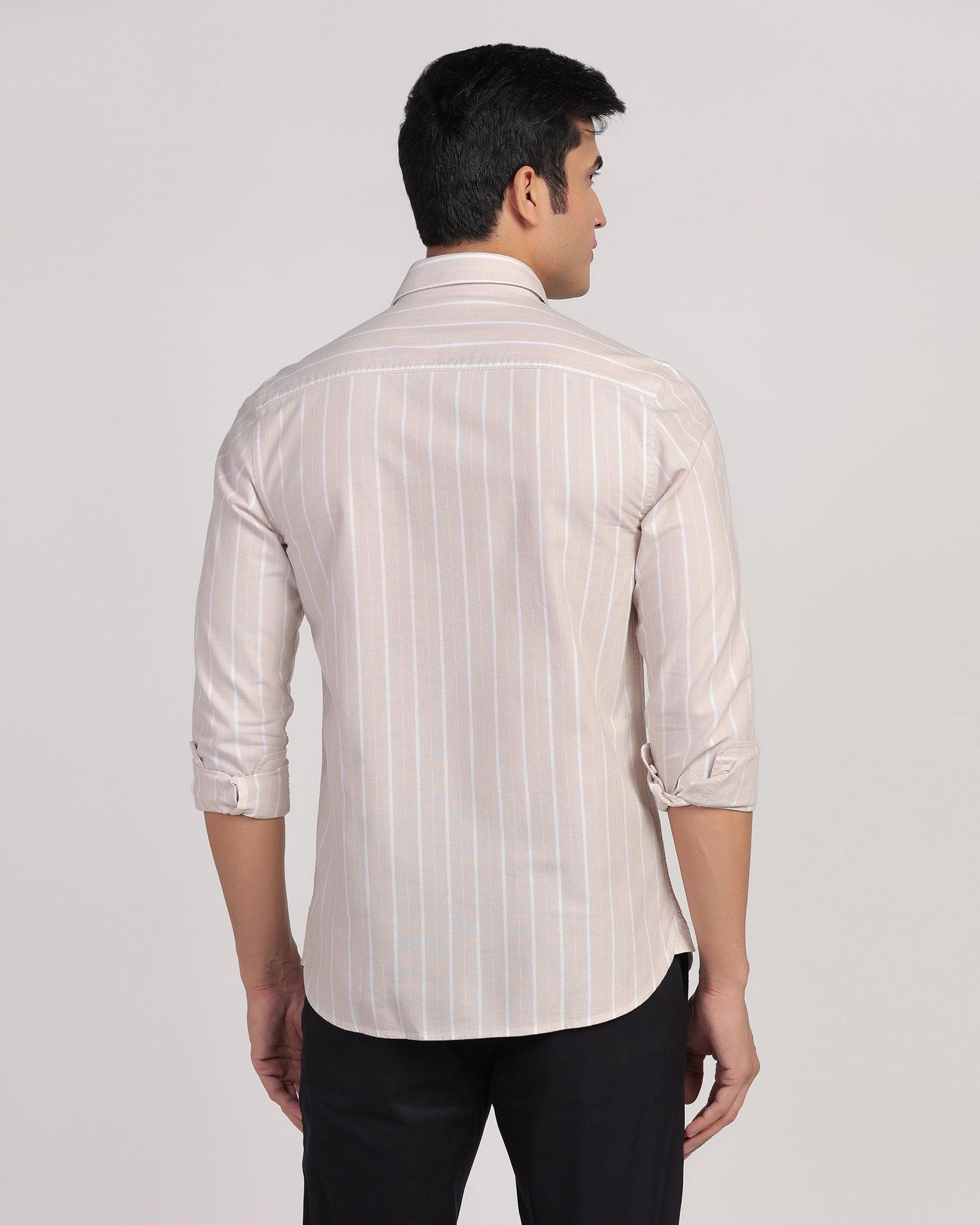 Casual Ecru Stripe Shirt - Cooper - Image 2