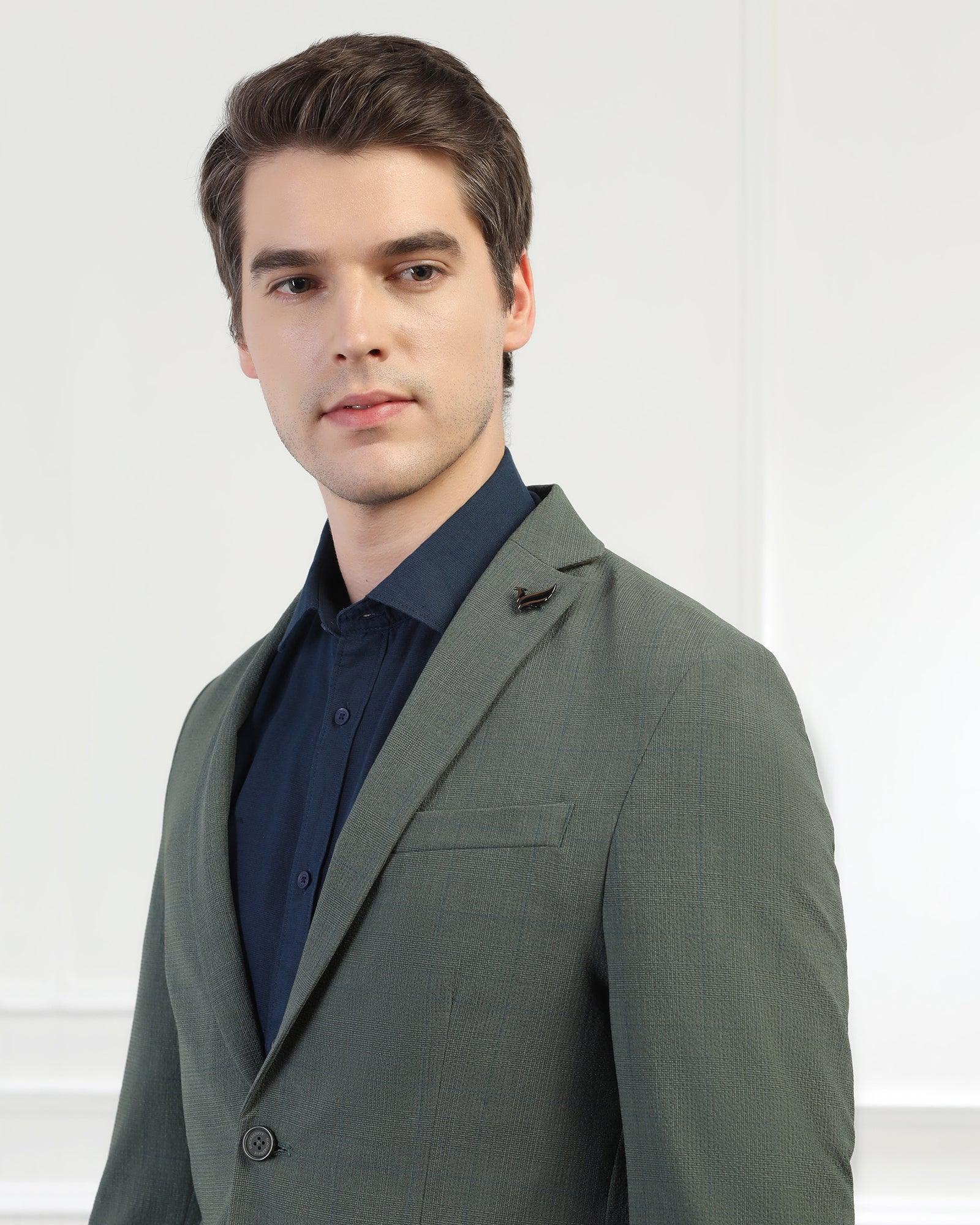 Casual Green Check Blazer - Marcus - Image 4