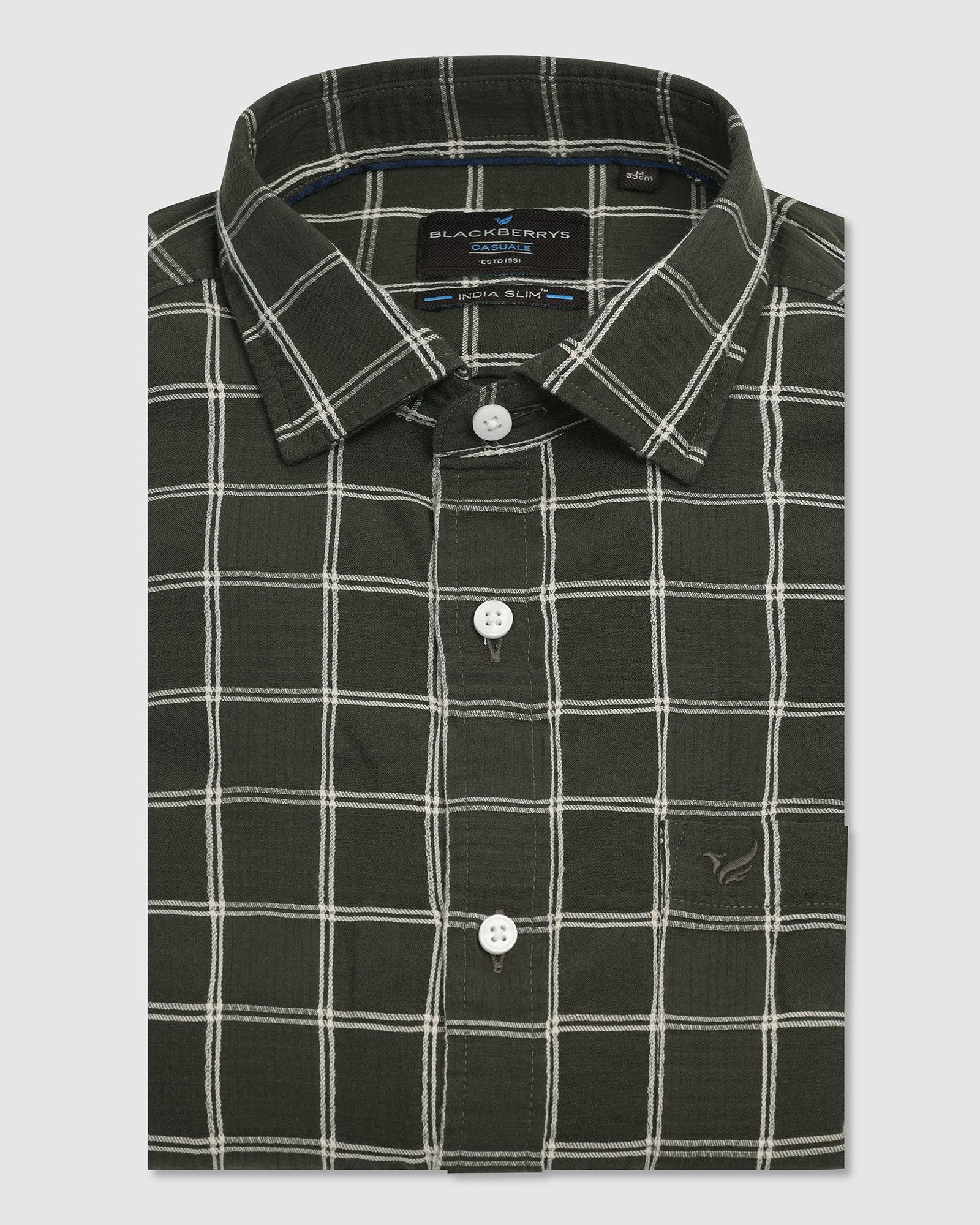 Casual Green Check Shirt - Josen - Image 5