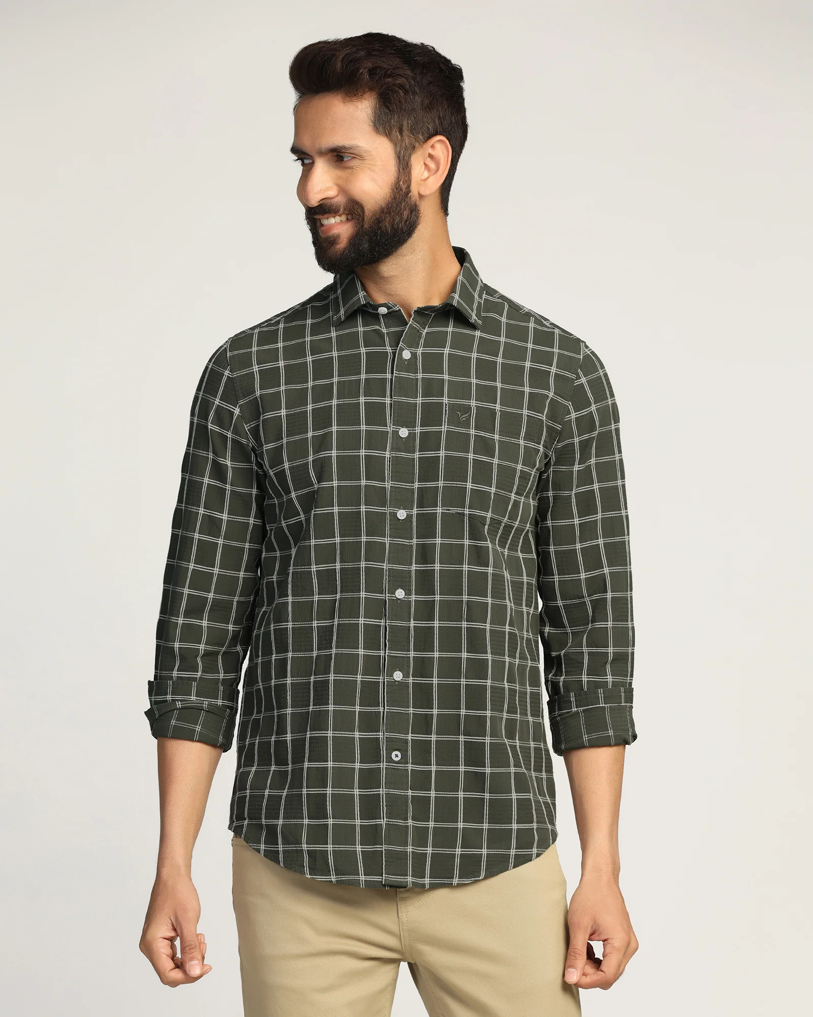 Casual Green Check Shirt - Josen - Image 8