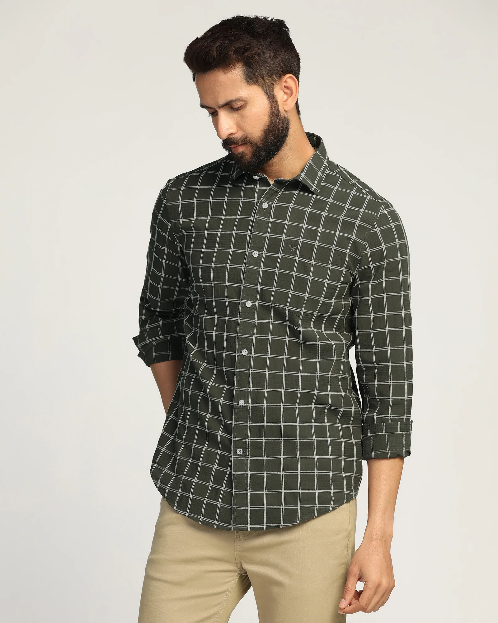 Casual Green Check Shirt - Josen - Image 9