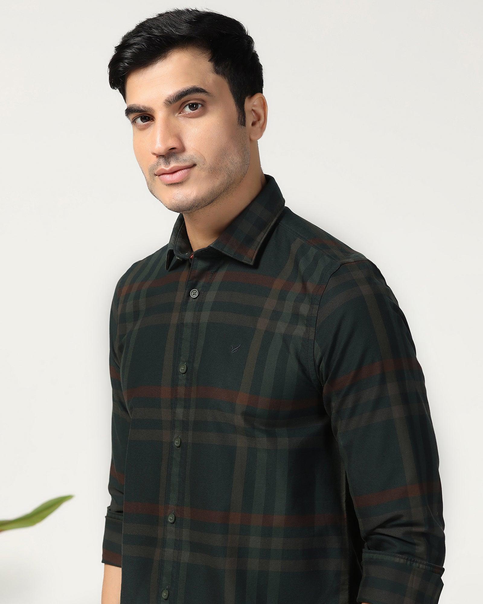 Casual Green Check Shirt - Kodik - Image 4