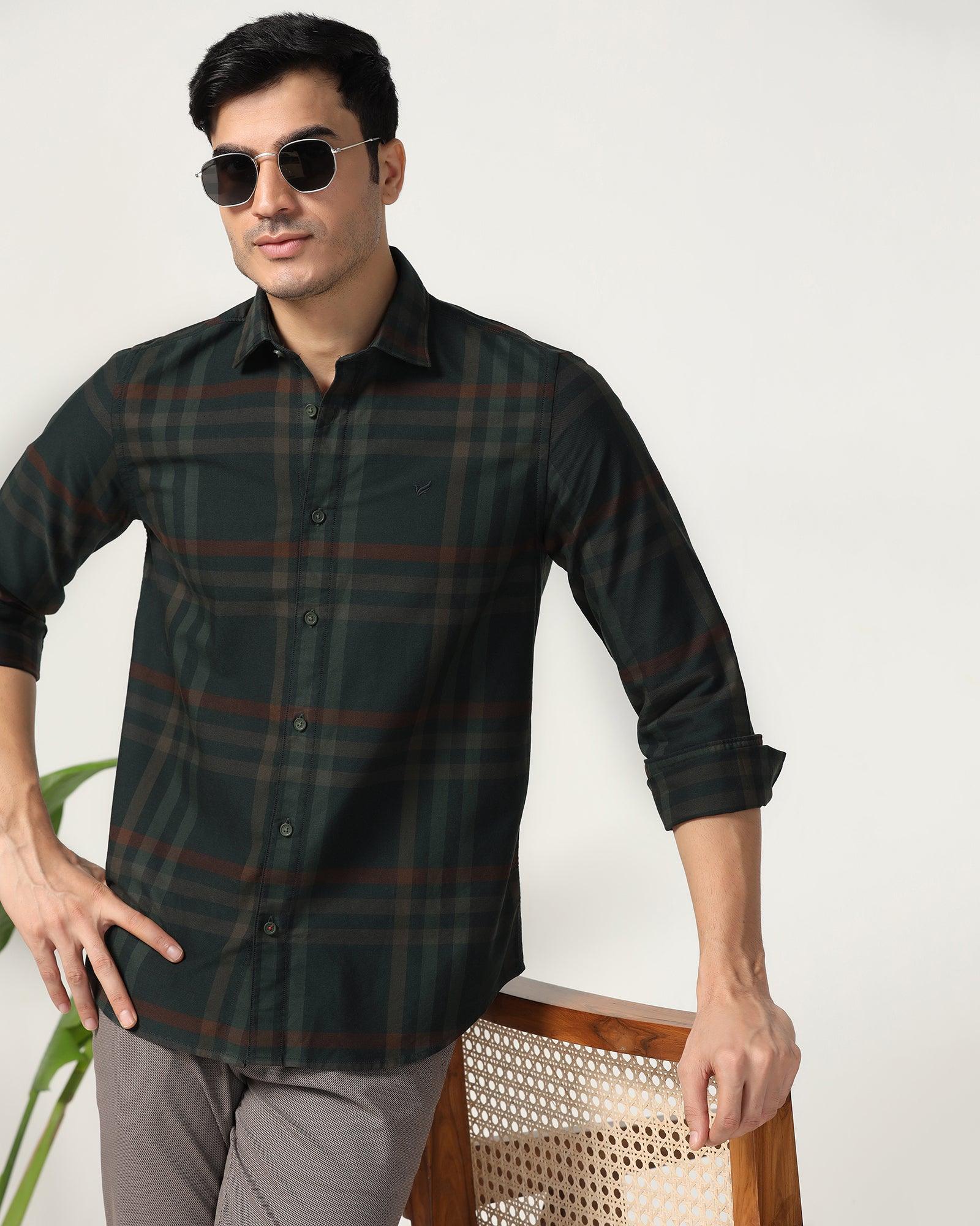 Casual Green Check Shirt - Kodik - Image 7