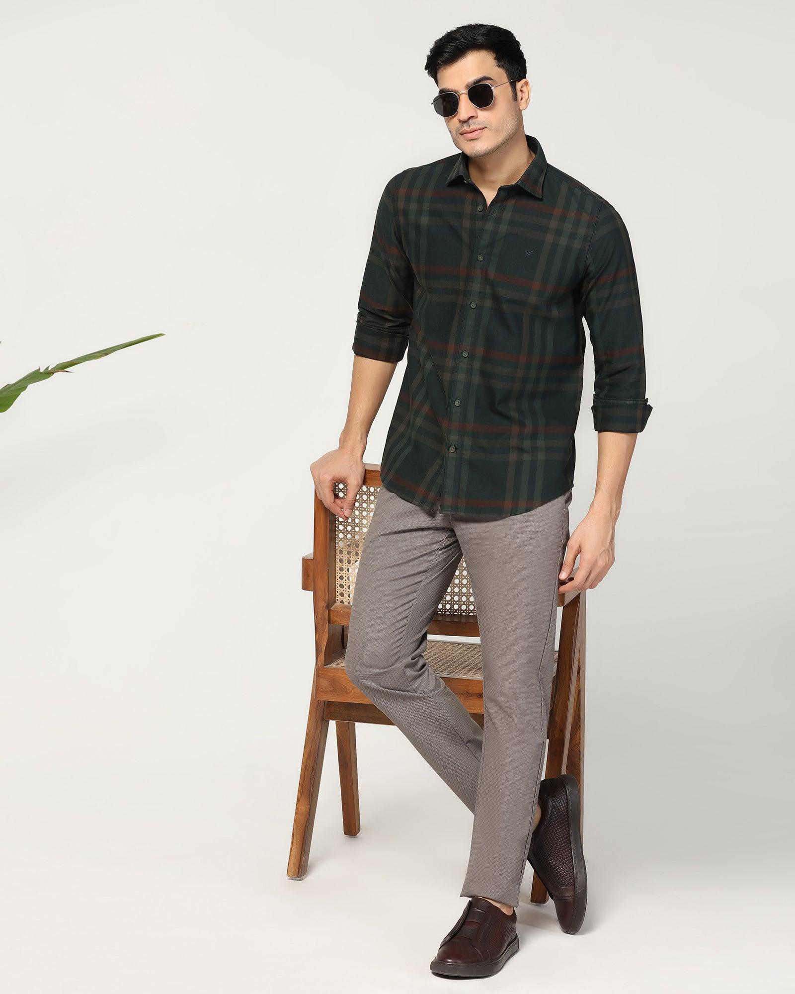 Casual Green Check Shirt - Kodik - Image 8