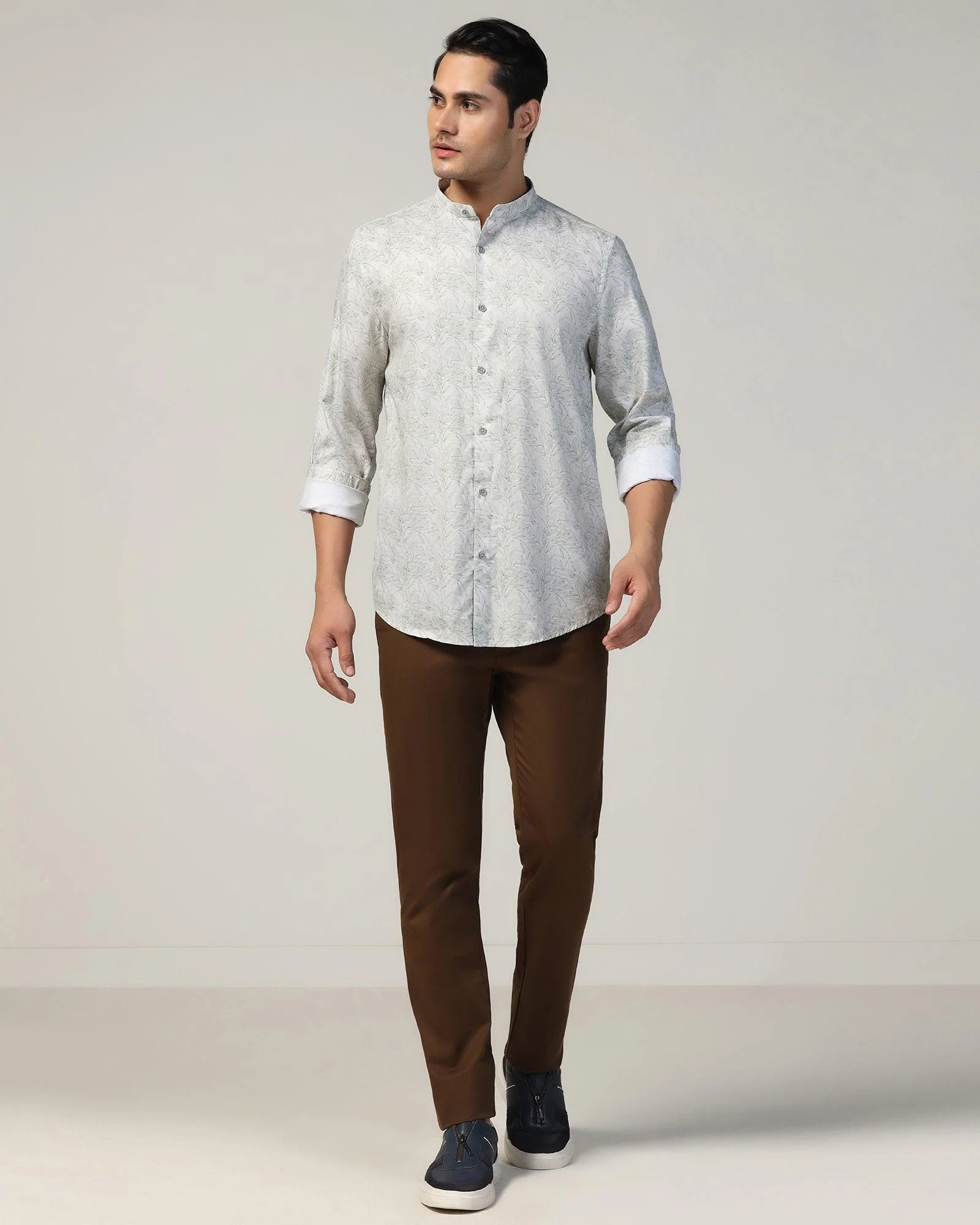 Casual Green Printed Shirt - Hazel - Image 3