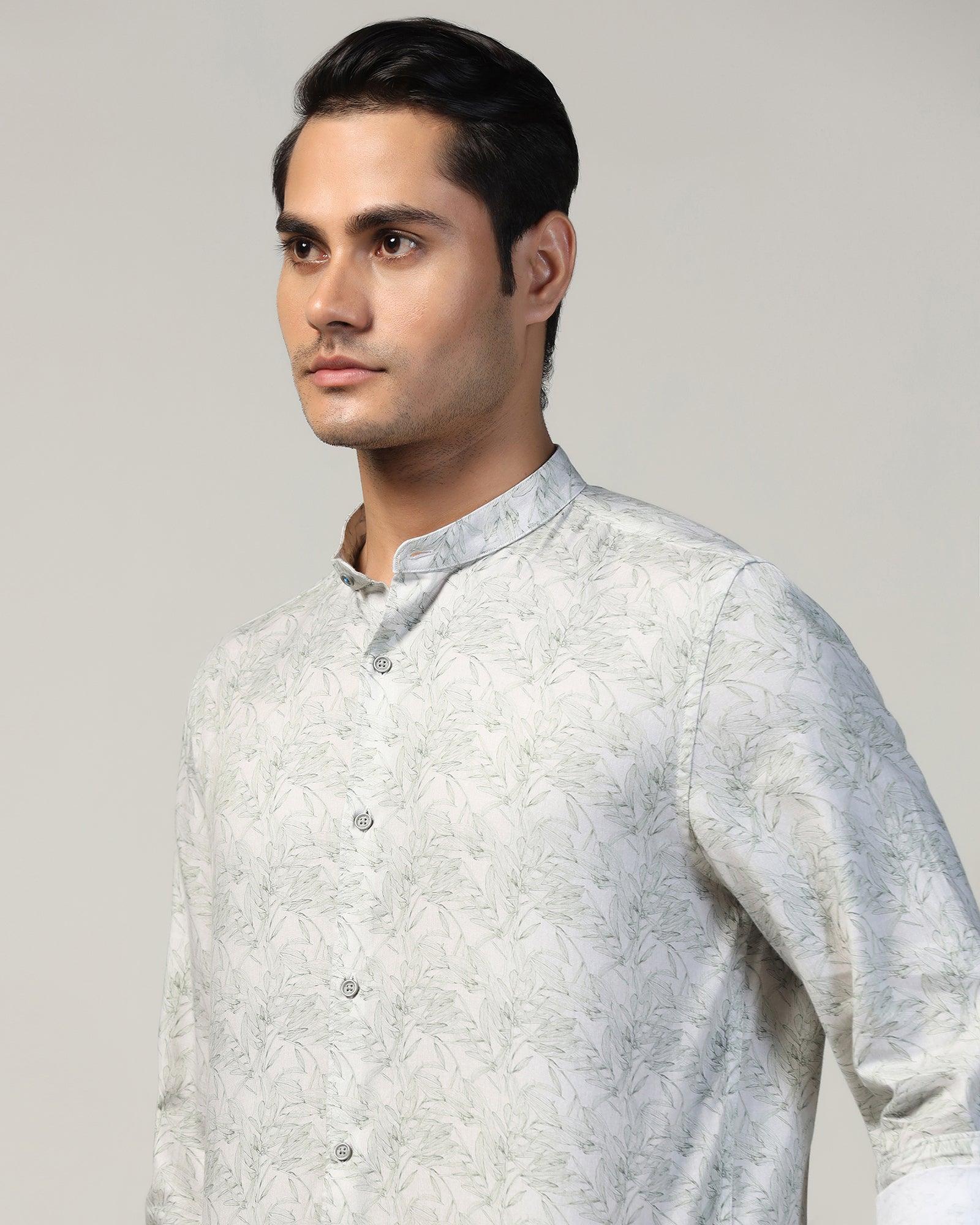 Casual Green Printed Shirt - Hazel - Image 4