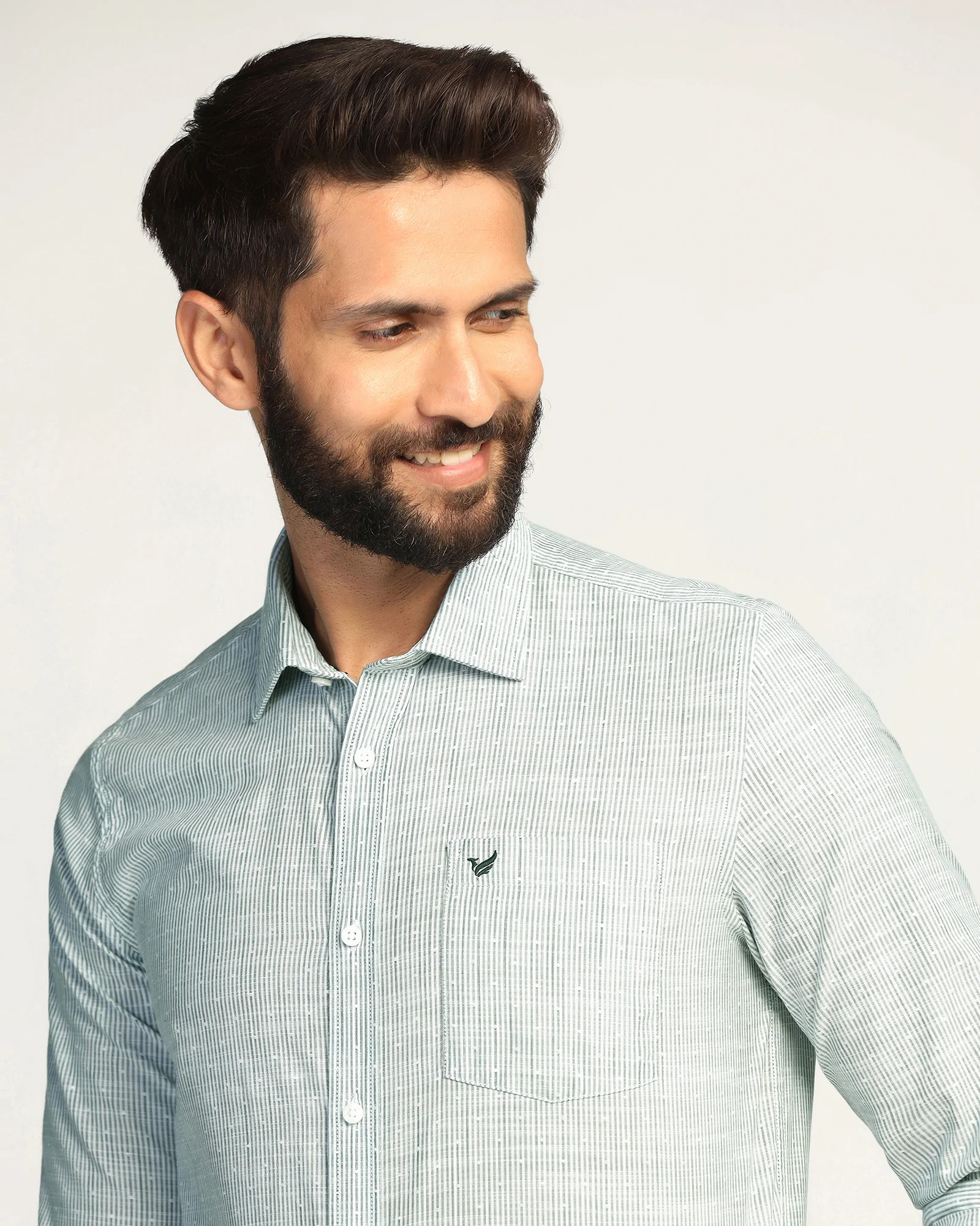 Casual Green Stripe Shirt - Marven - Image 4