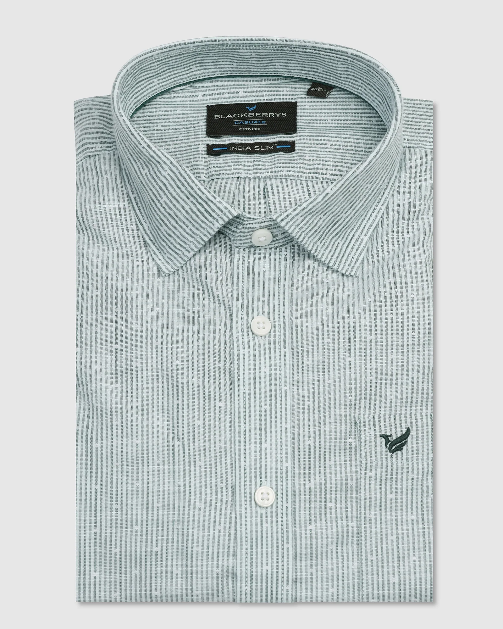 Casual Green Stripe Shirt - Marven - Image 5