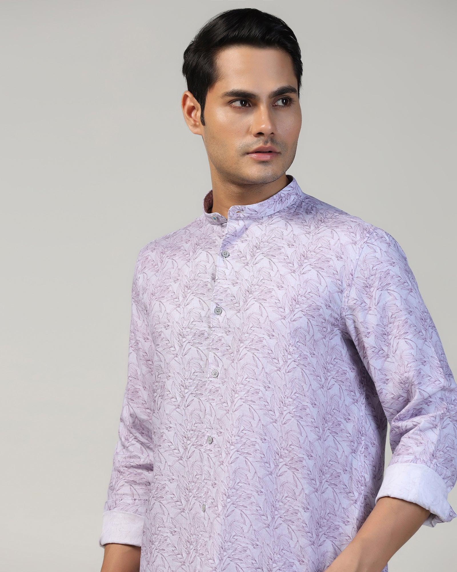 Casual Grey Printed Shirt - Hazel - Image 4